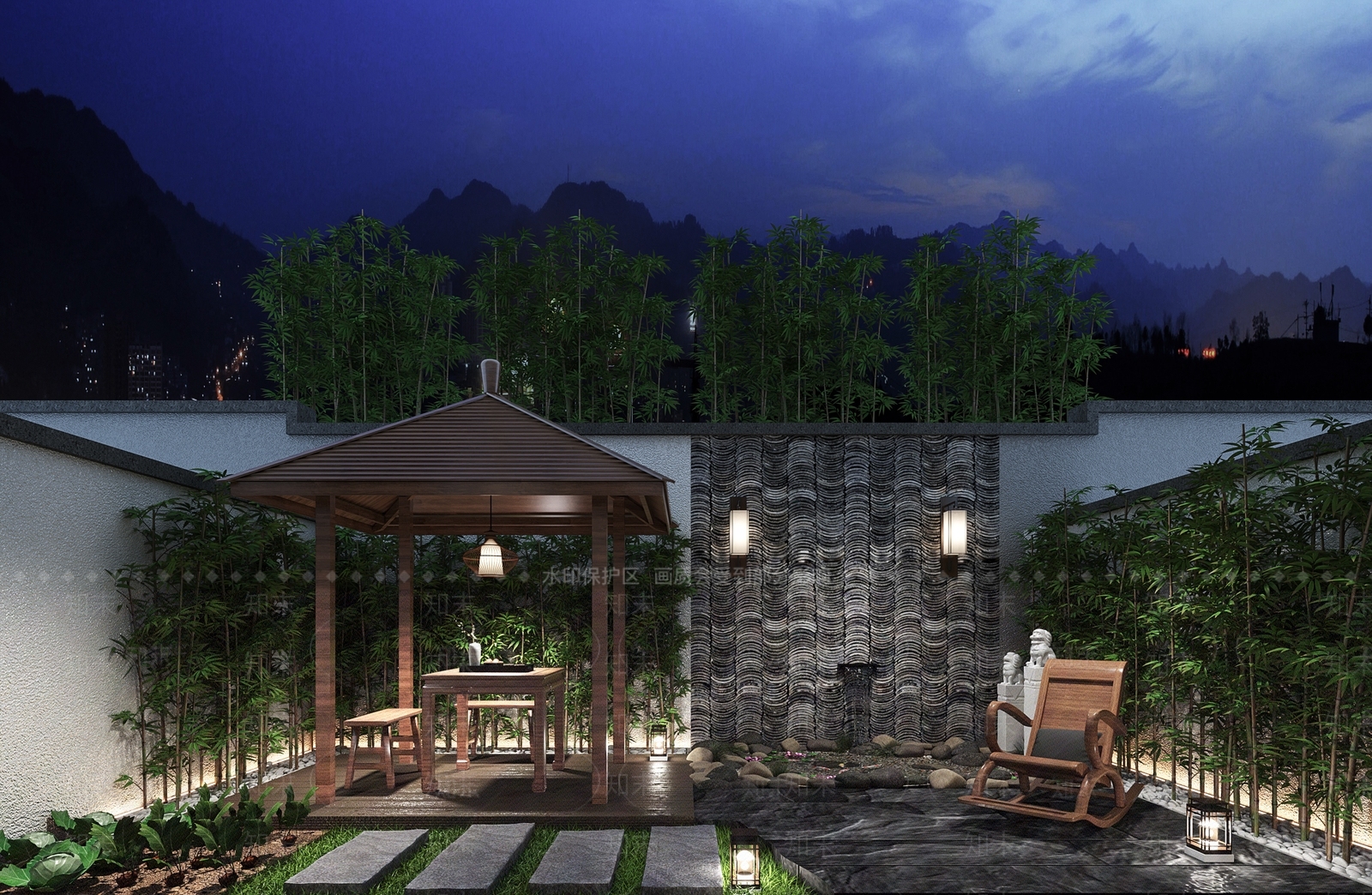 新中式家居影音室3D模型下载【ID:1100814140】