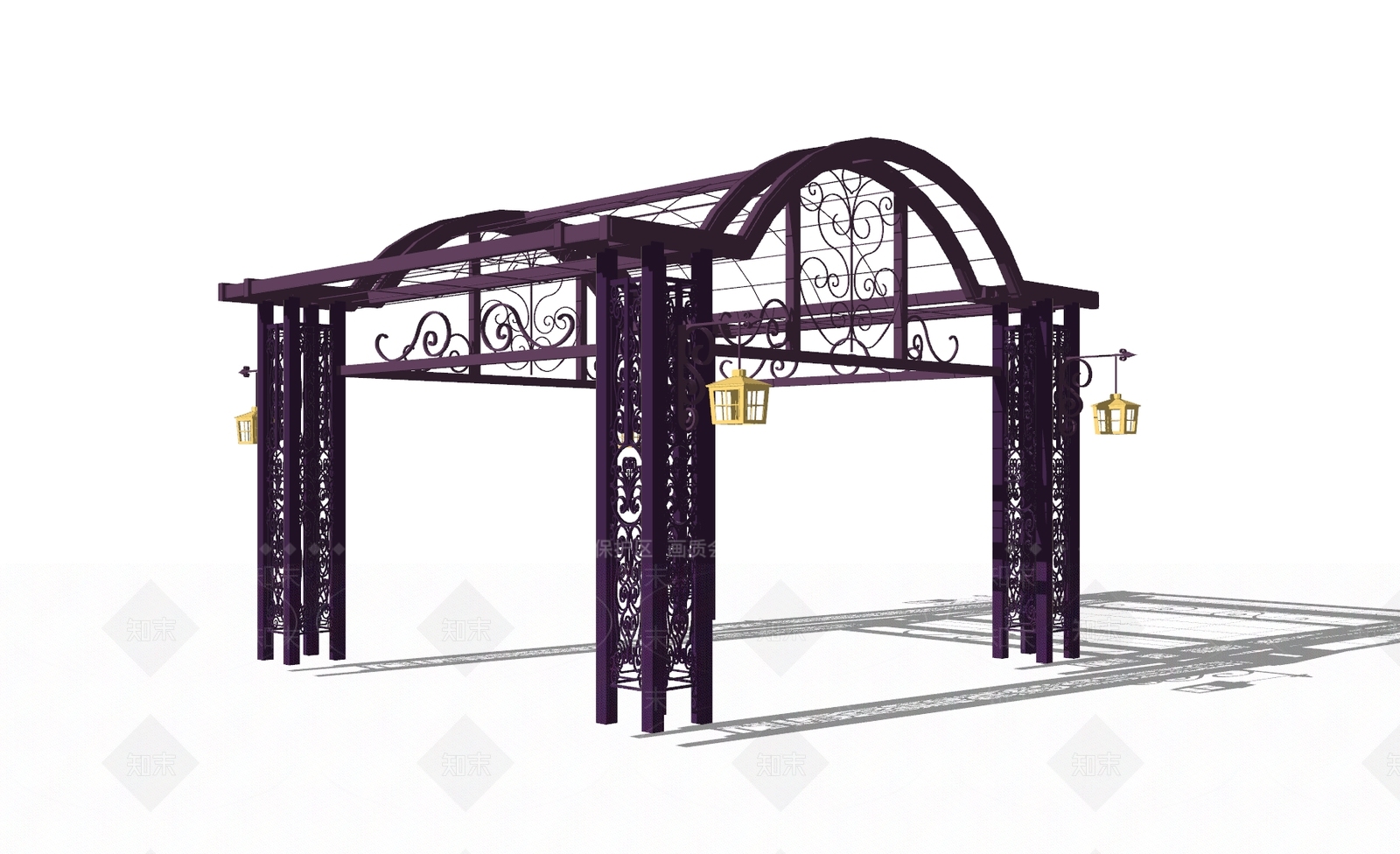 现代拱门花架SU模型下载【ID:1100818949】