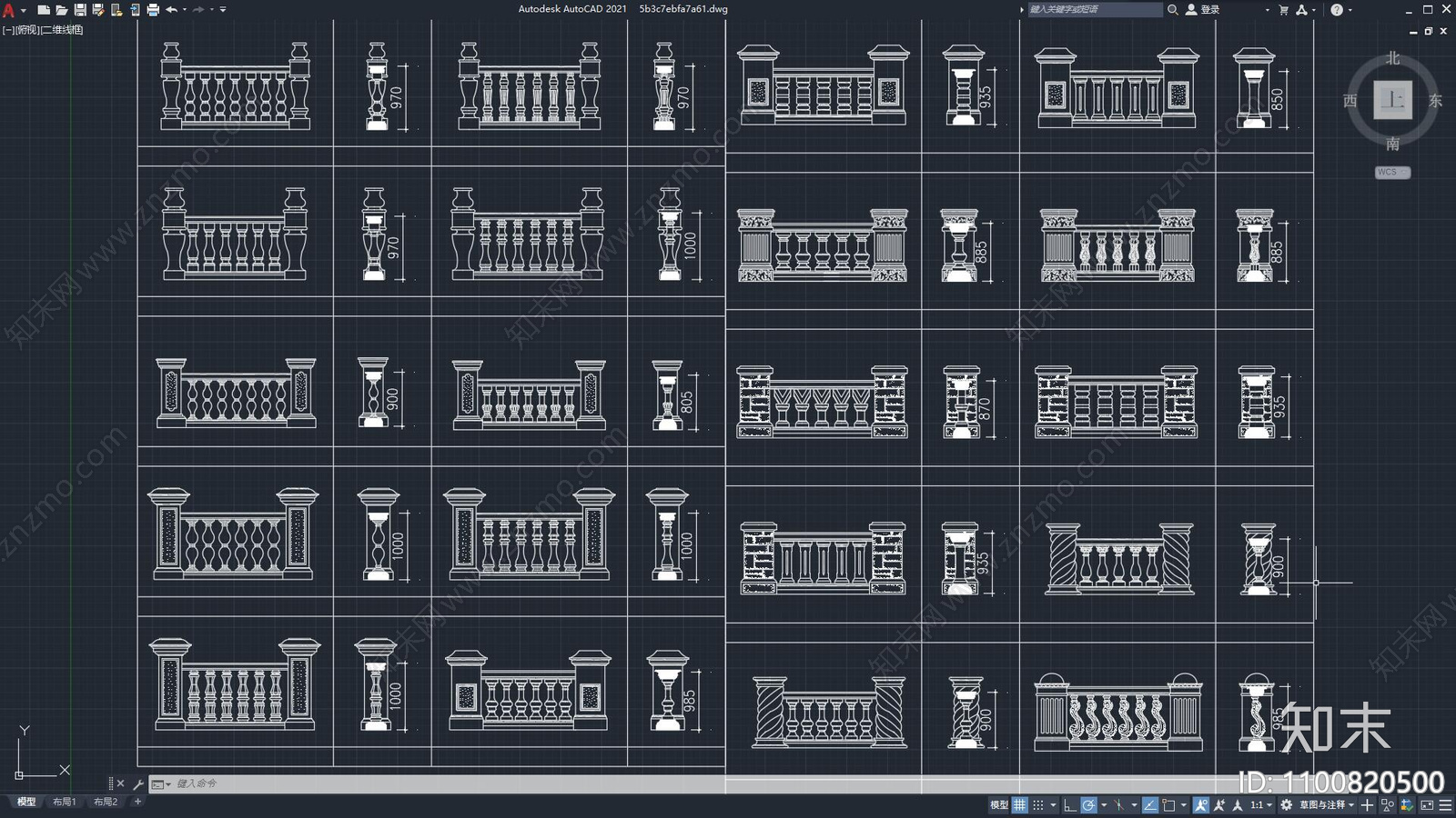 栏杆施工图下载【ID:1100820500】