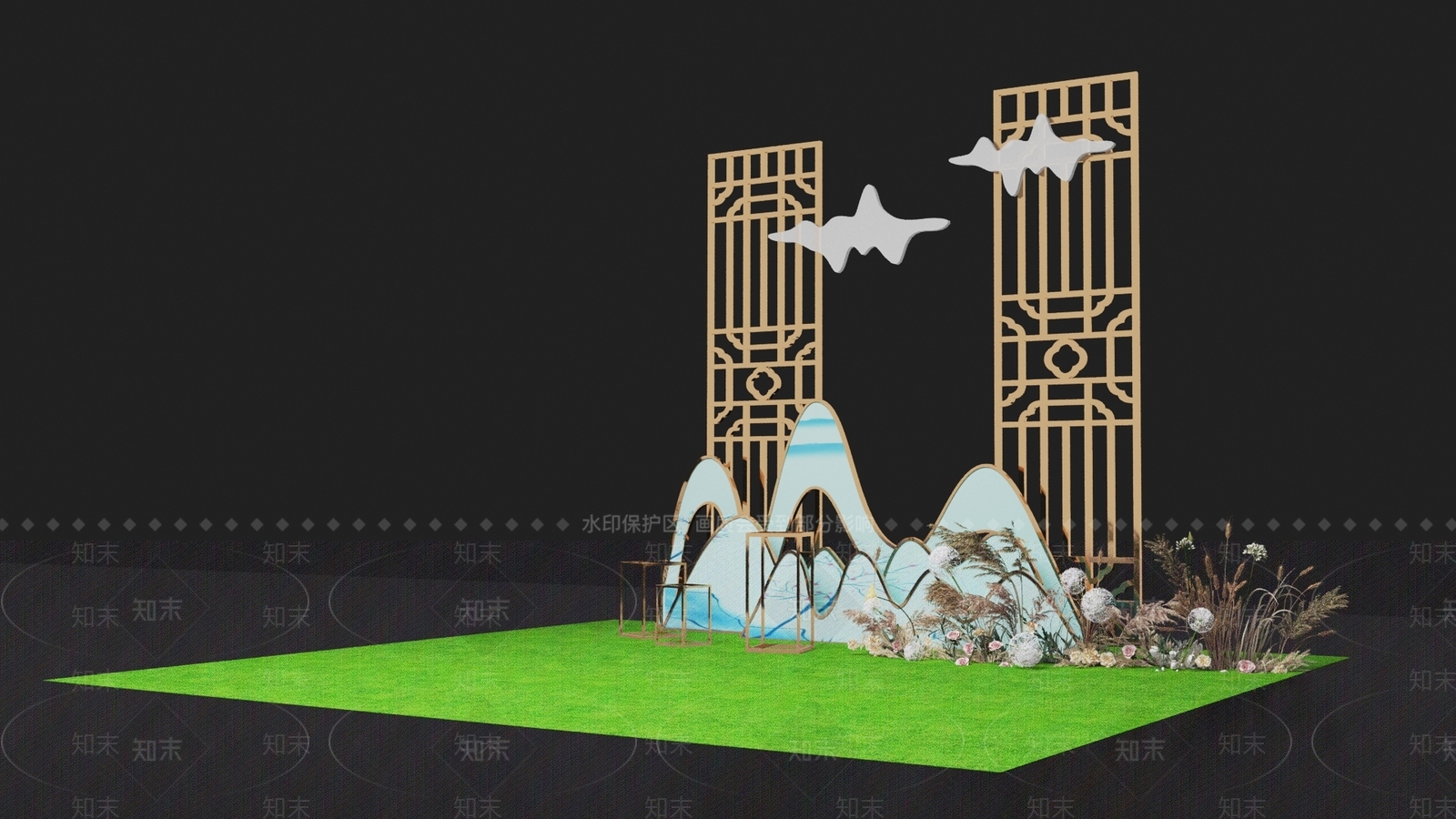 新中式美陈3D模型下载【ID:1100823641】