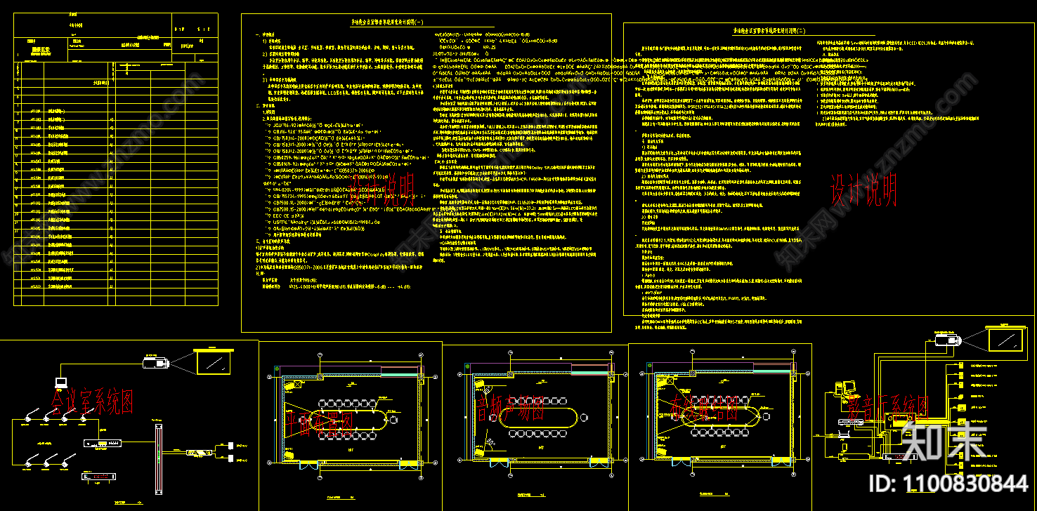多功能会议室施工图下载【ID:1100830844】