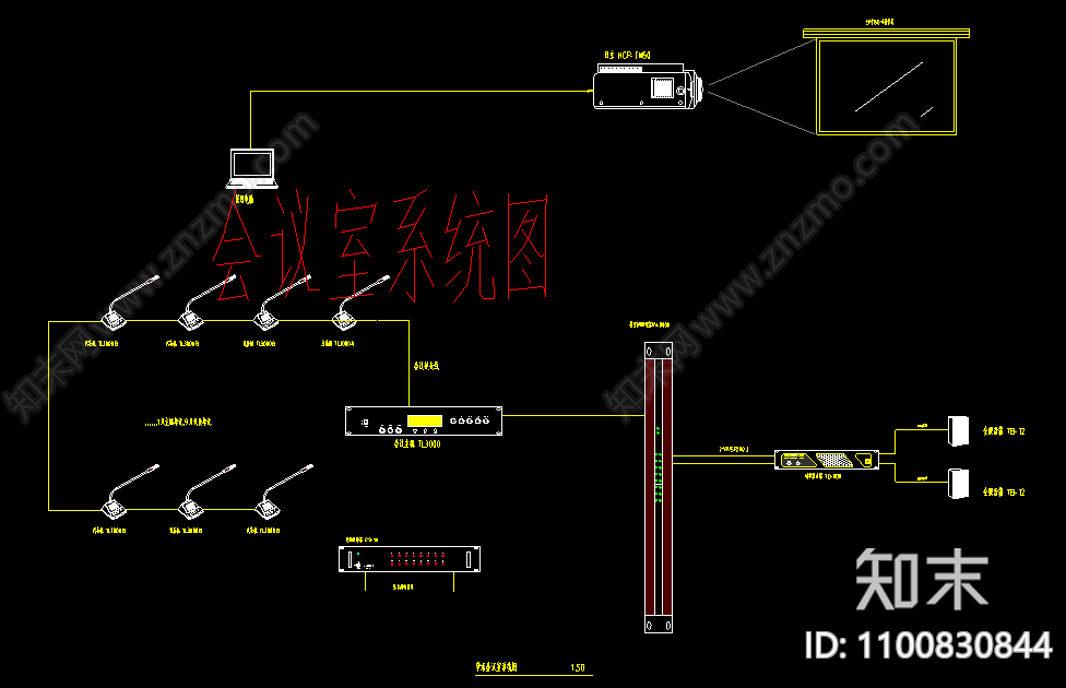 多功能会议室施工图下载【ID:1100830844】