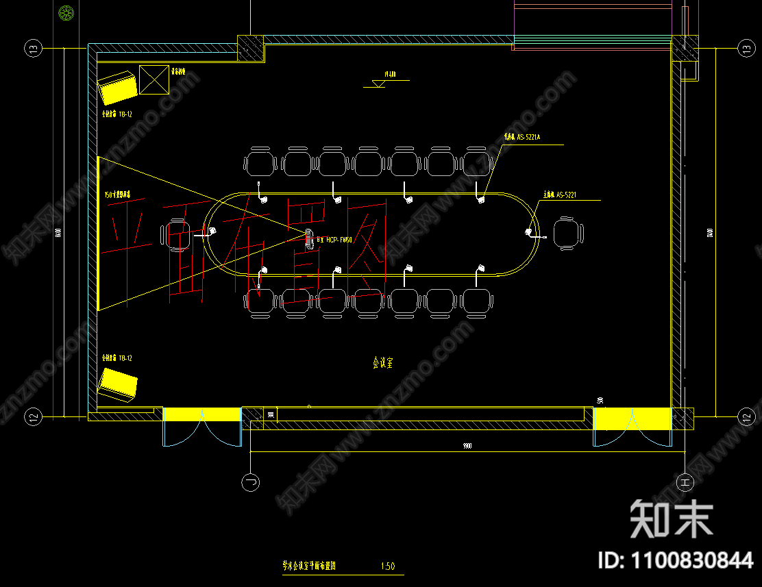 多功能会议室施工图下载【ID:1100830844】