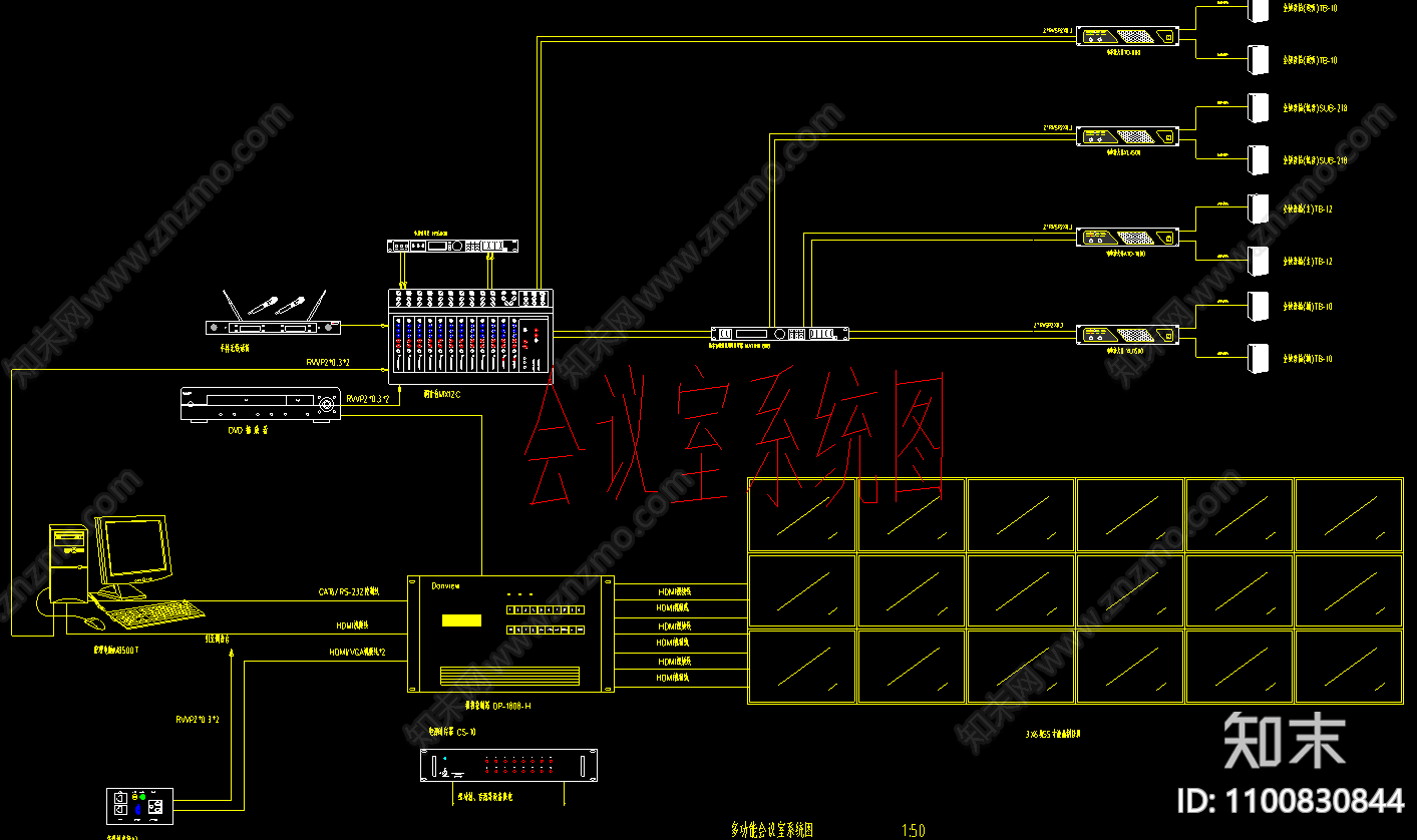 多功能会议室施工图下载【ID:1100830844】