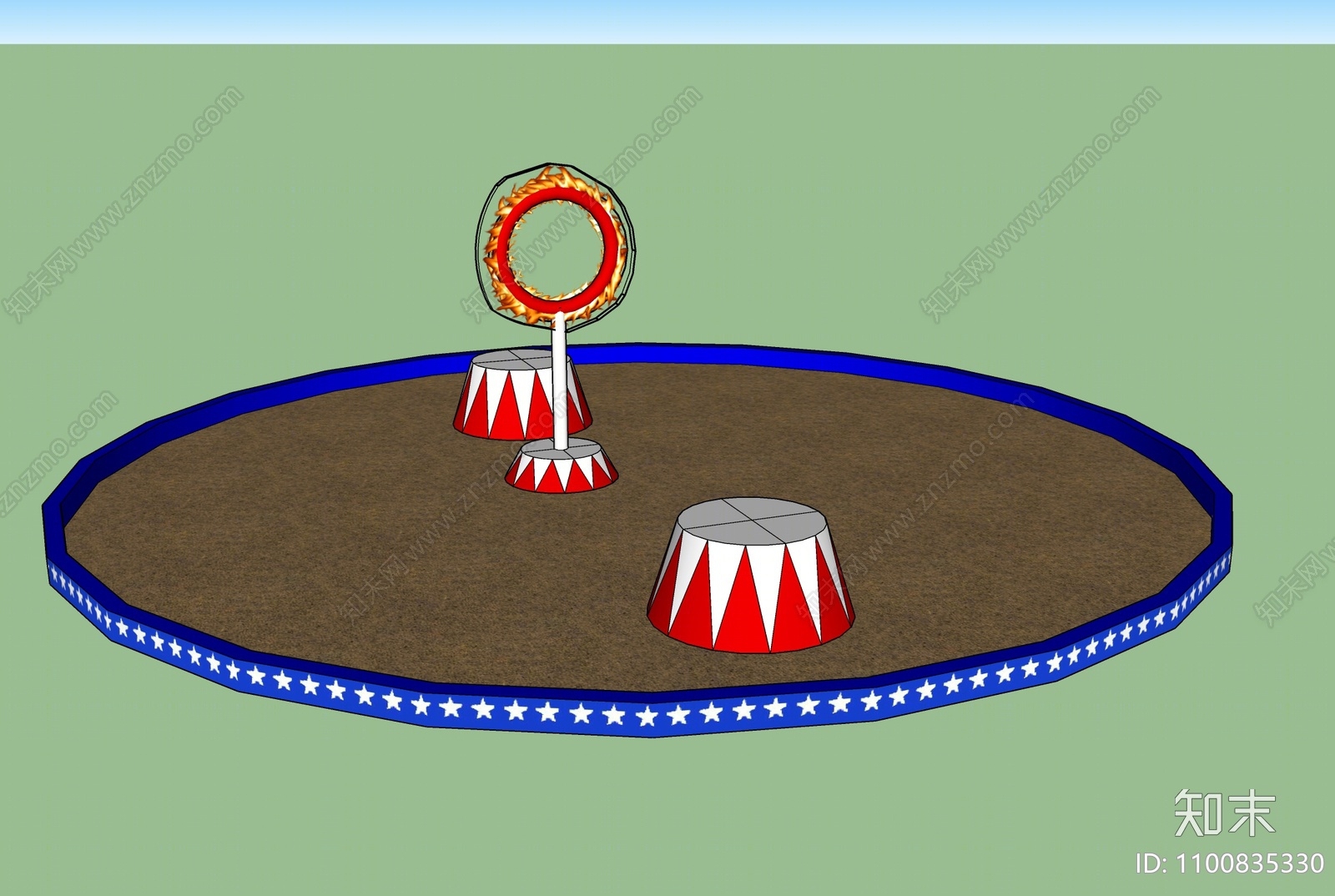 现代游乐设施钻火圈SU模型下载【ID:1100835330】