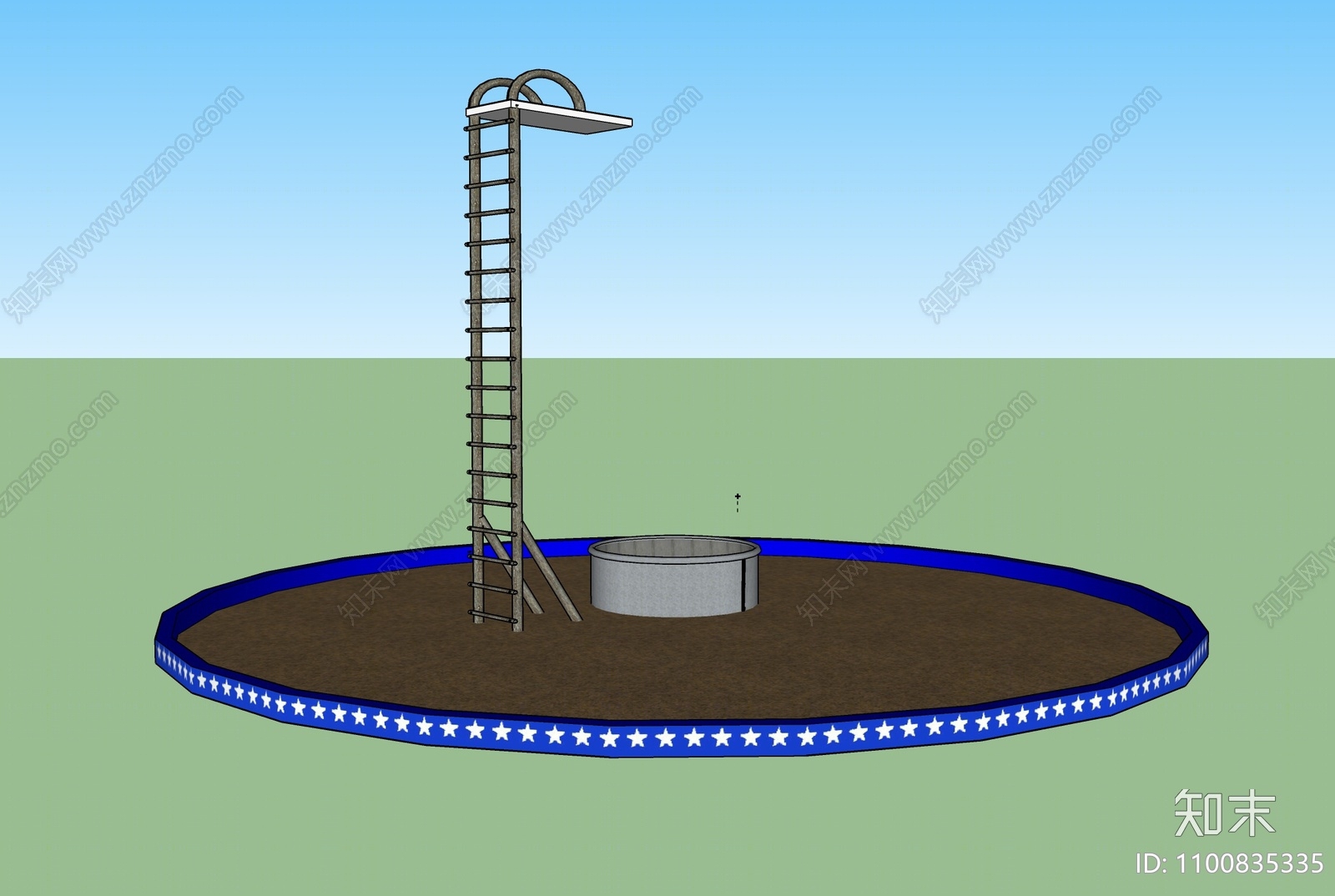 现代马戏团跳水台SU模型下载【ID:1100835335】