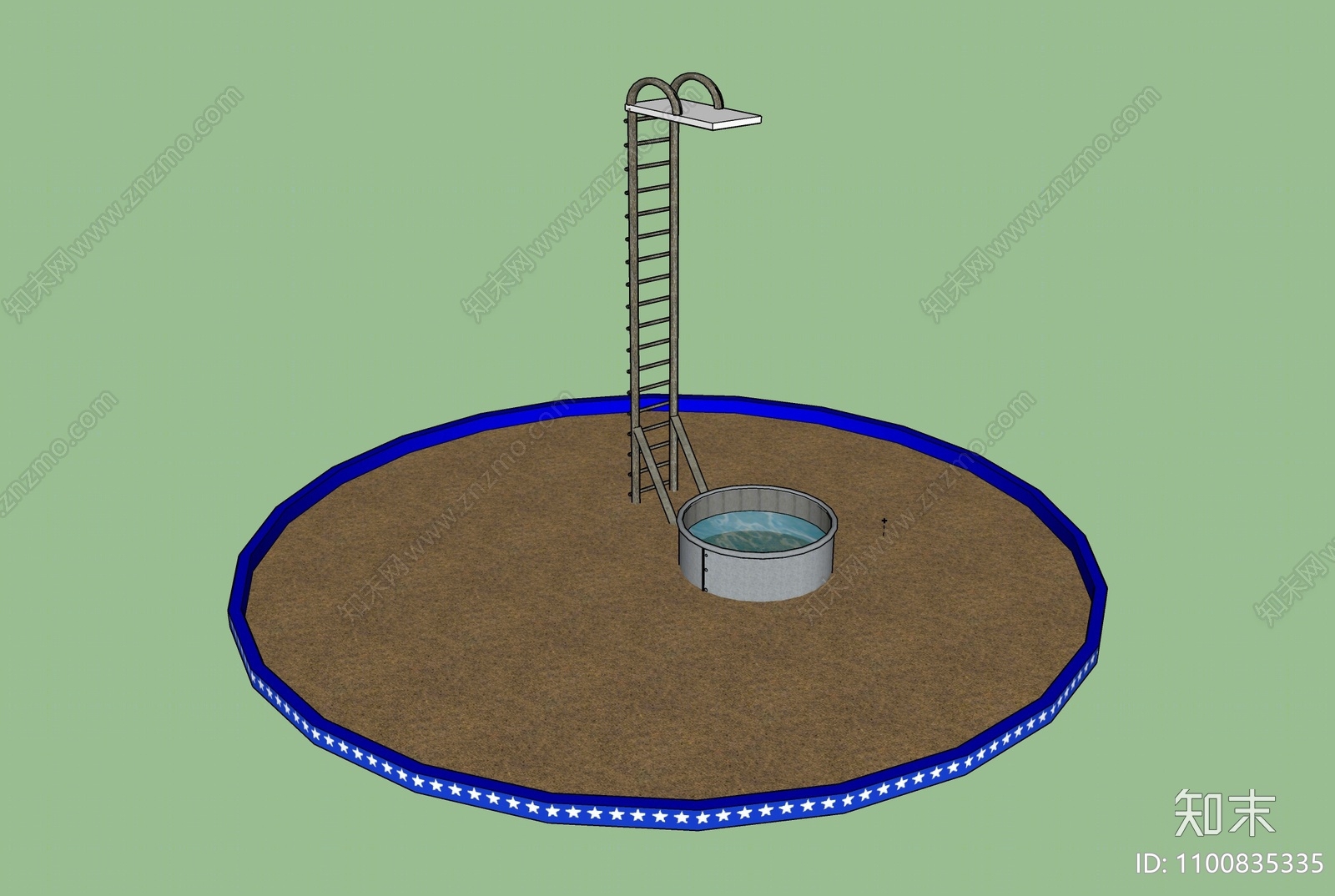 现代马戏团跳水台SU模型下载【ID:1100835335】