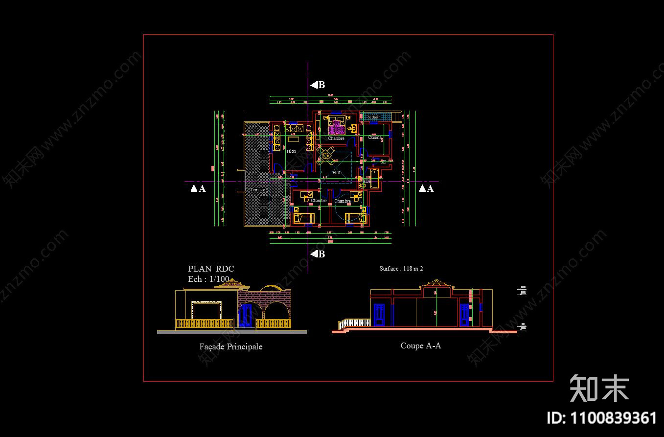 欧洲别墅施工图下载【ID:1100839361】