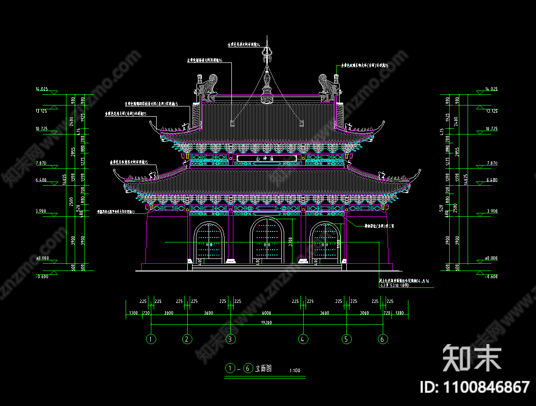 单层明代形制山神庙施工图下载