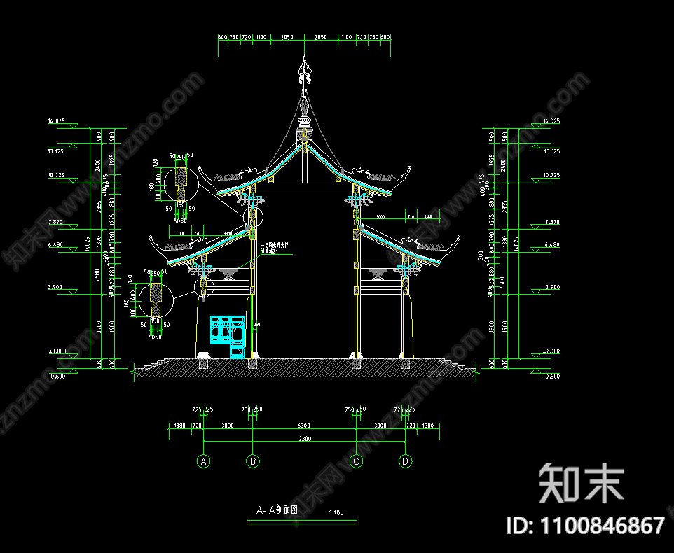 单层明代形制山神庙施工图下载