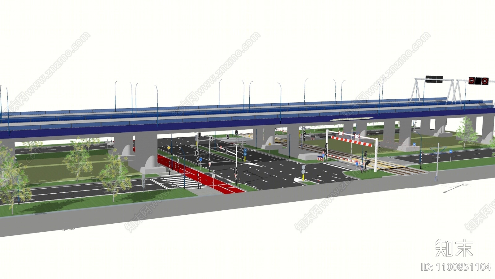 现代道路SU模型下载【ID:1100851104】