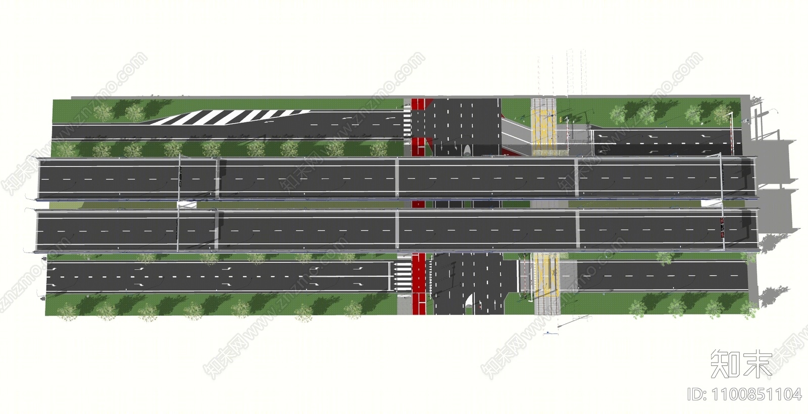 现代道路SU模型下载【ID:1100851104】