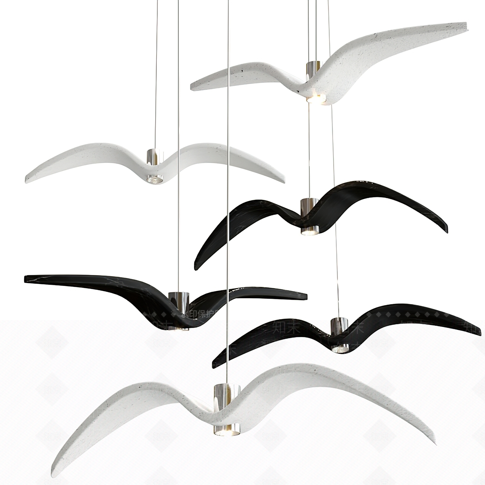 现代飞鸟吊灯3D模型下载【ID:1100855238】