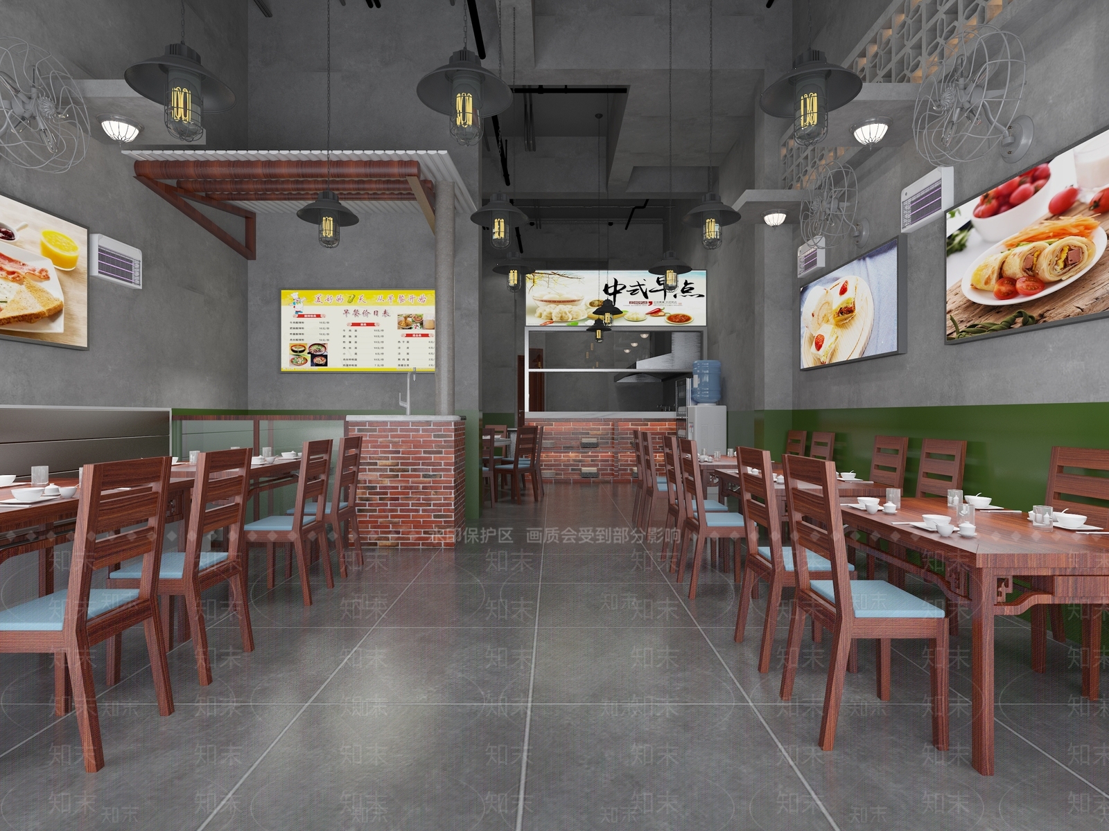 工业风快餐厅3D模型下载【ID:1100856090】