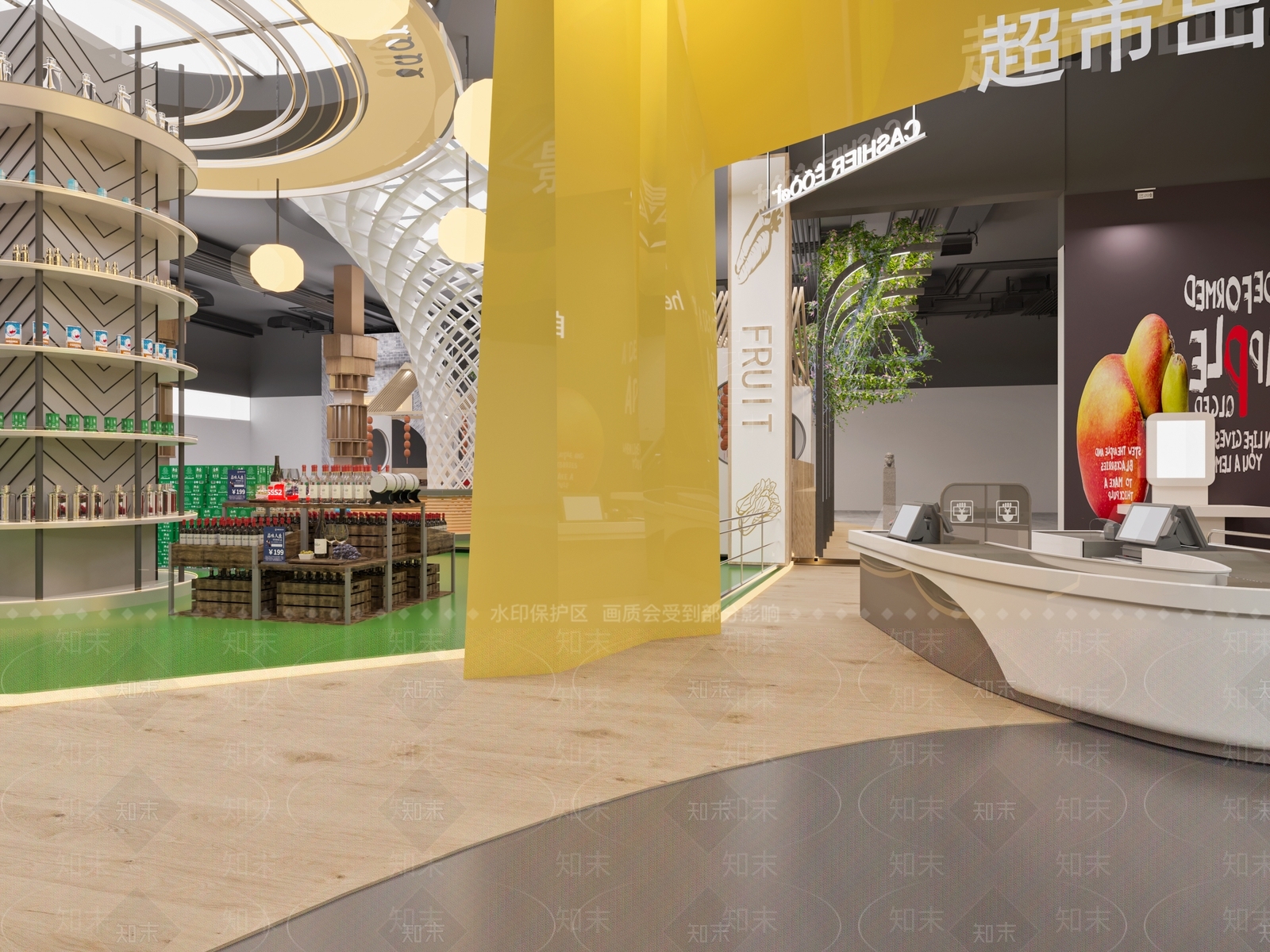 工业风超市3D模型下载【ID:1100856562】
