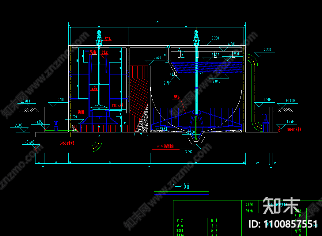 高密度澄清池图纸cad施工图下载【ID:1100857551】