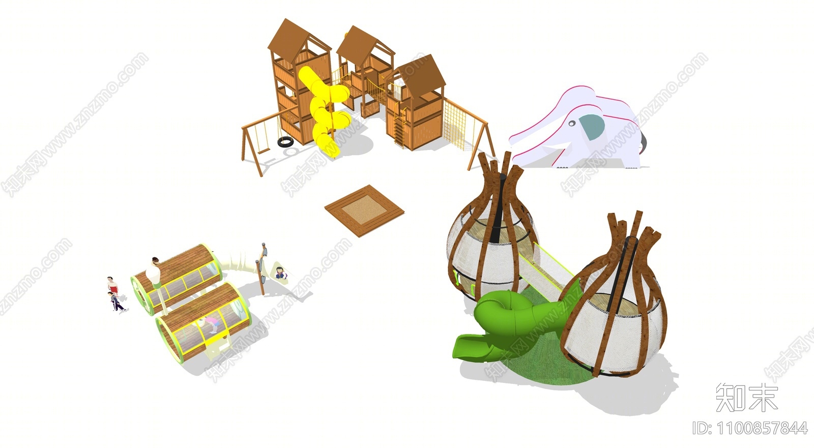 现代儿童游乐设施SU模型下载【ID:1100857844】