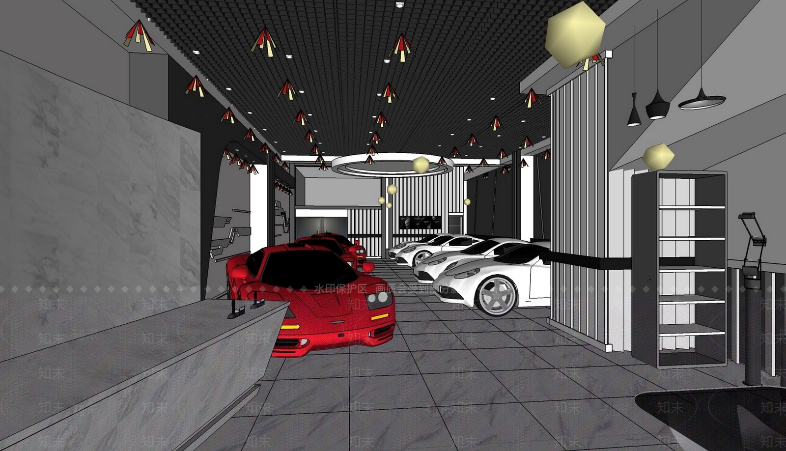现代汽车4S店SU模型下载【ID:1100863499】