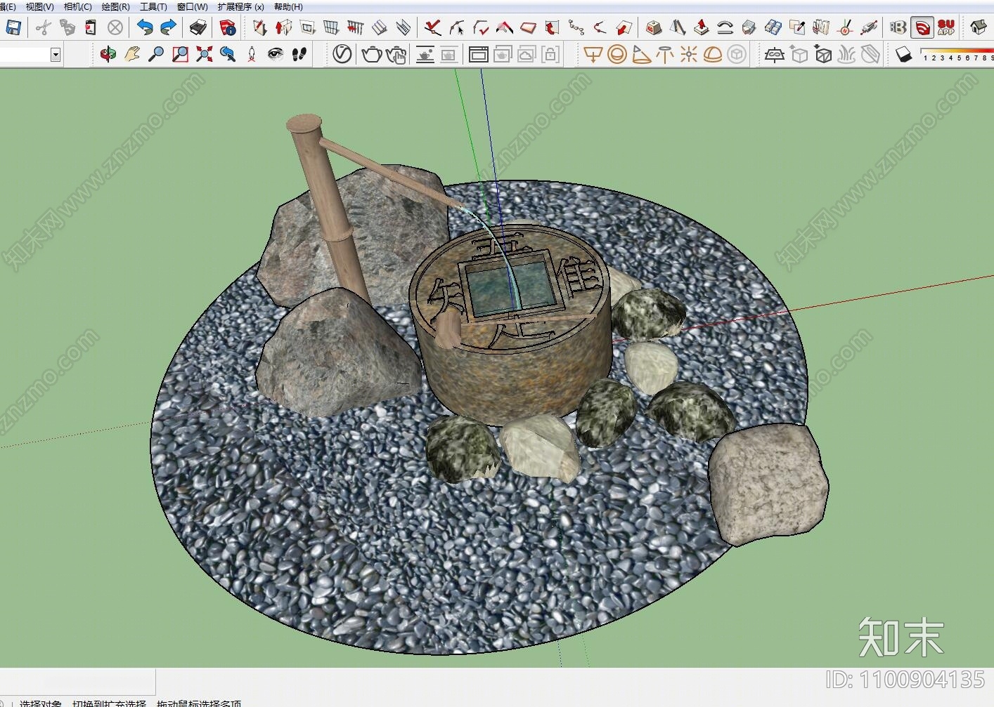 日式石钵SU模型下载【ID:1100904135】