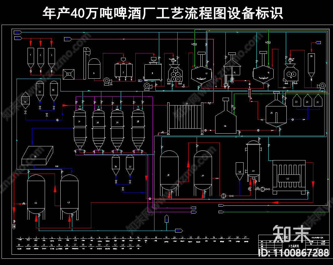 啤酒廠工藝流程圖施工圖下載