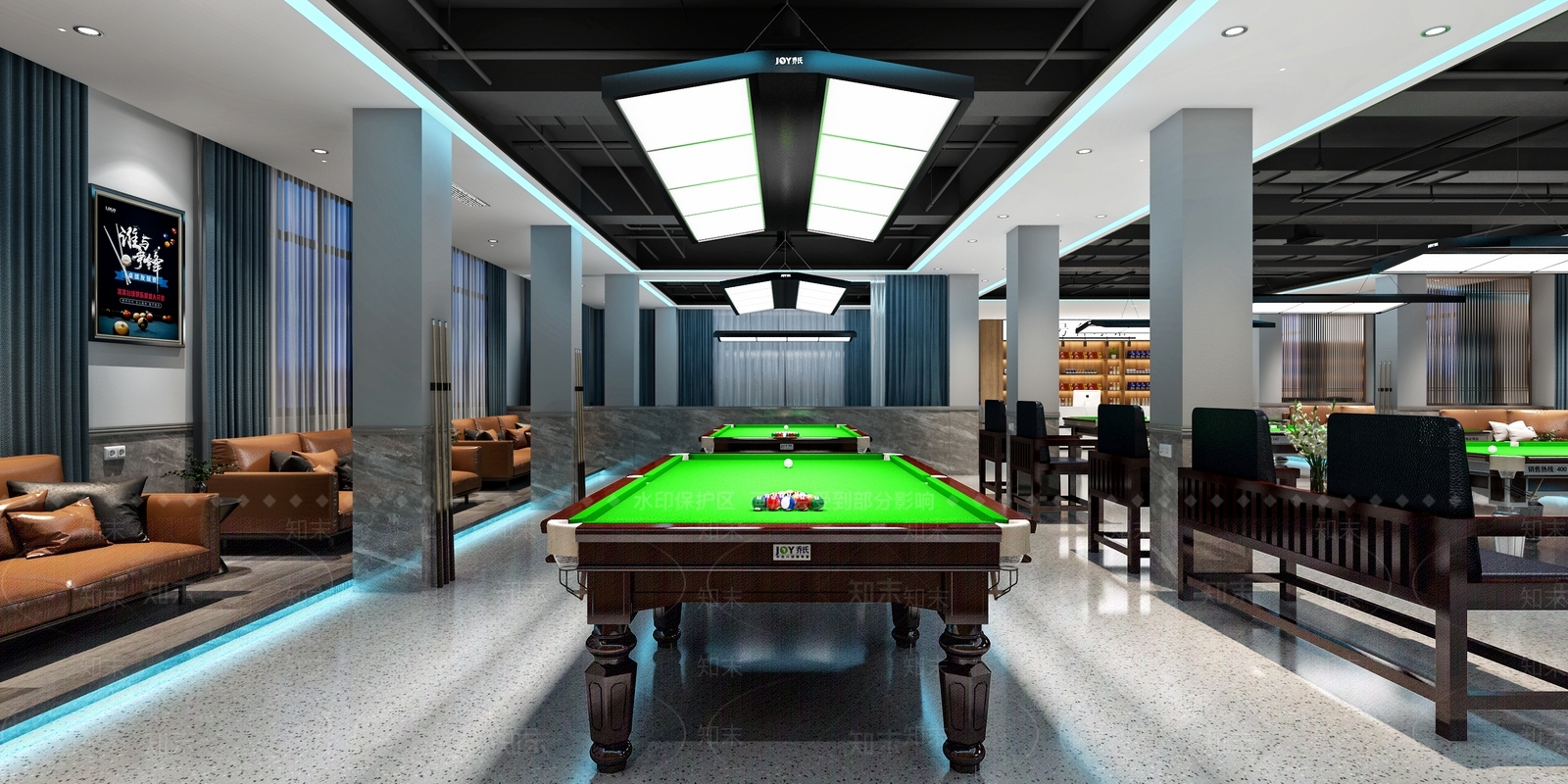现代桌球室3D模型下载【ID:1100872741】
