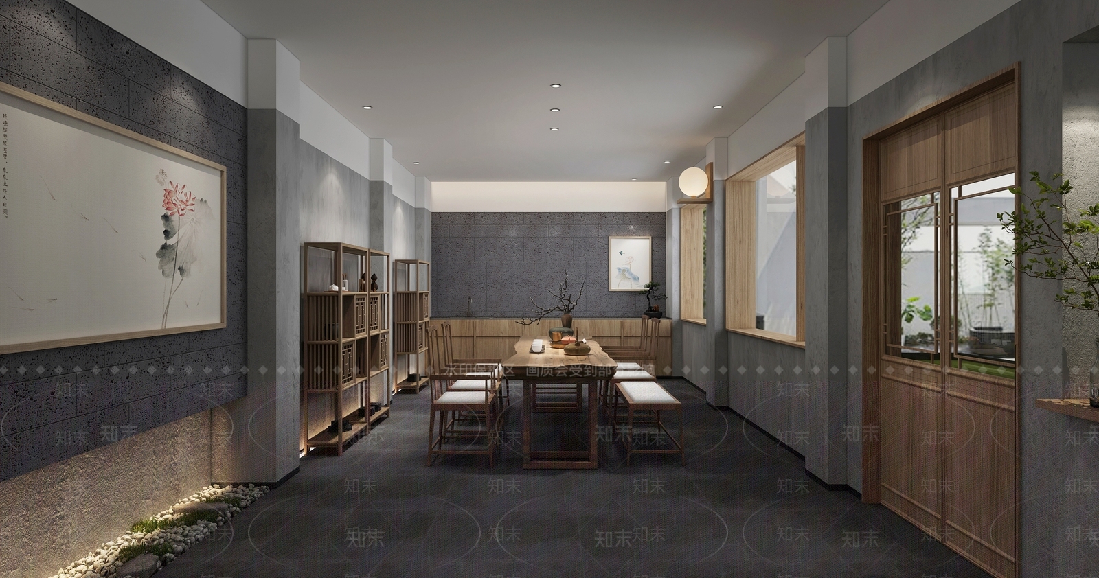 新中式茶馆3D模型下载【ID:1100869017】