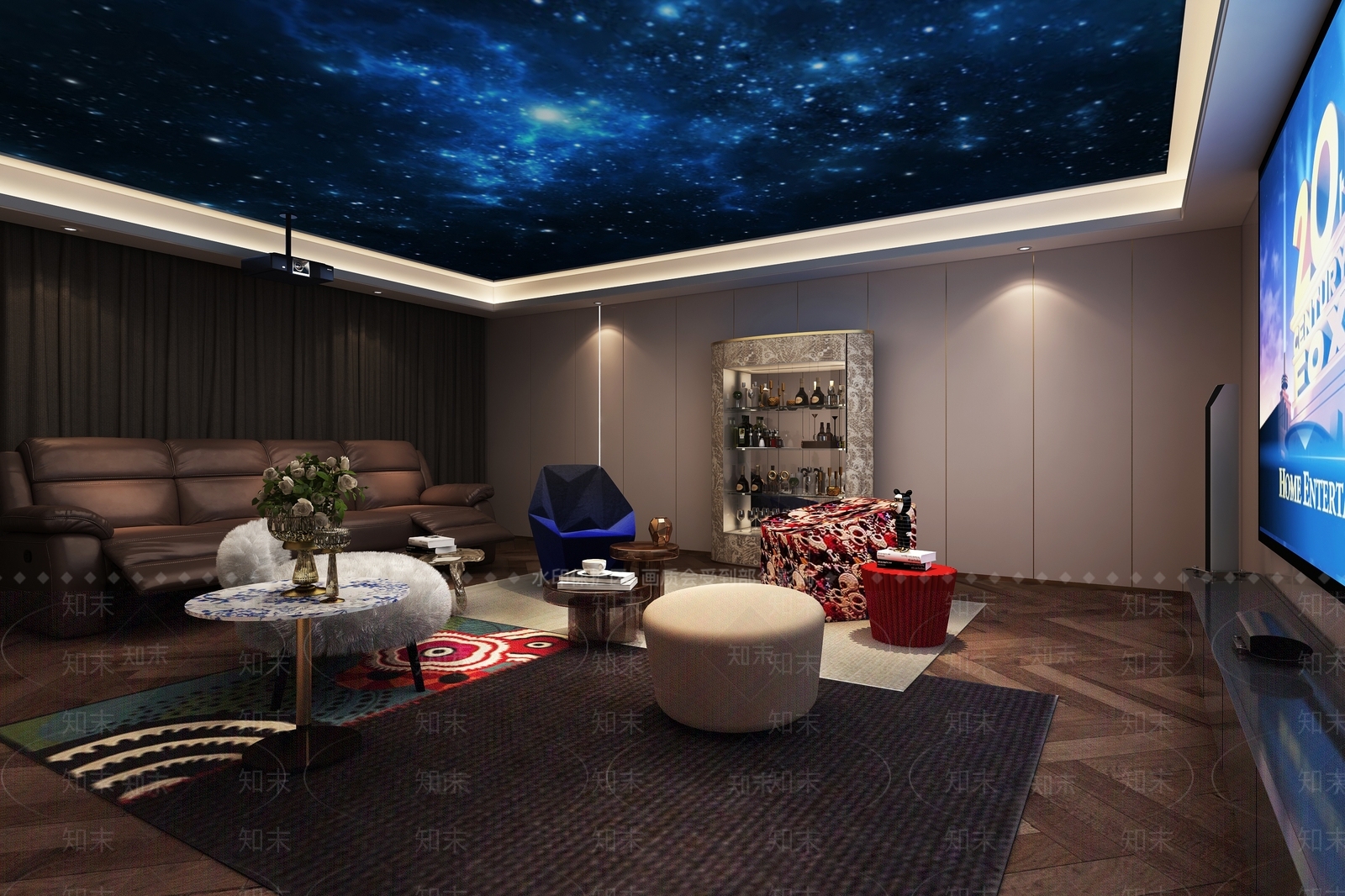 现代家居影音室3D模型下载【ID:1100869503】