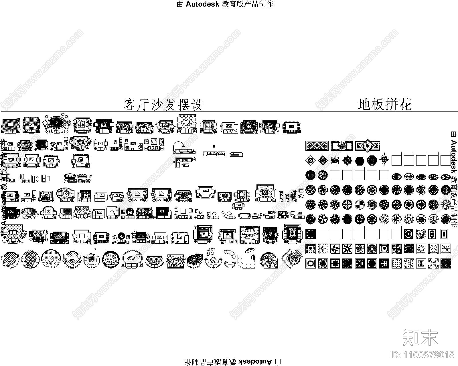 室内平面图库施工图下载【ID:1100879018】