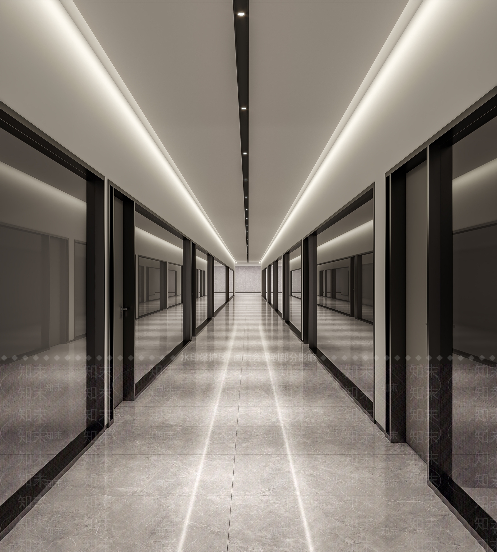 现代办公室过道3d模型下载【id:1100886928】