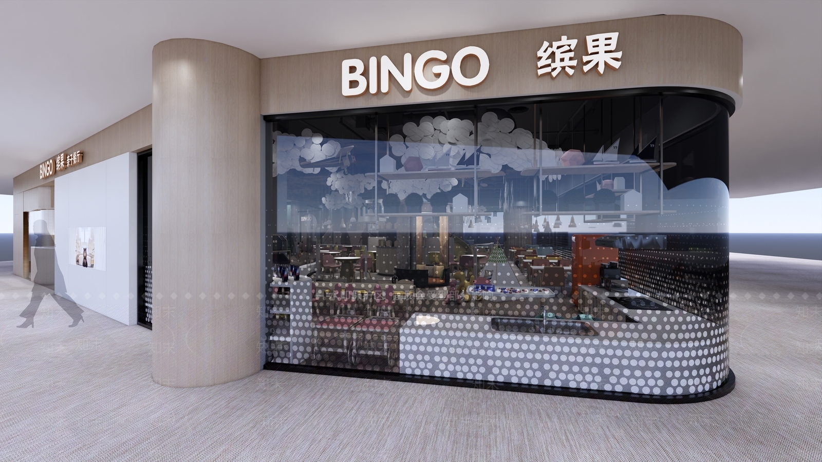 现代快餐店SU模型下载【ID:1100886902】