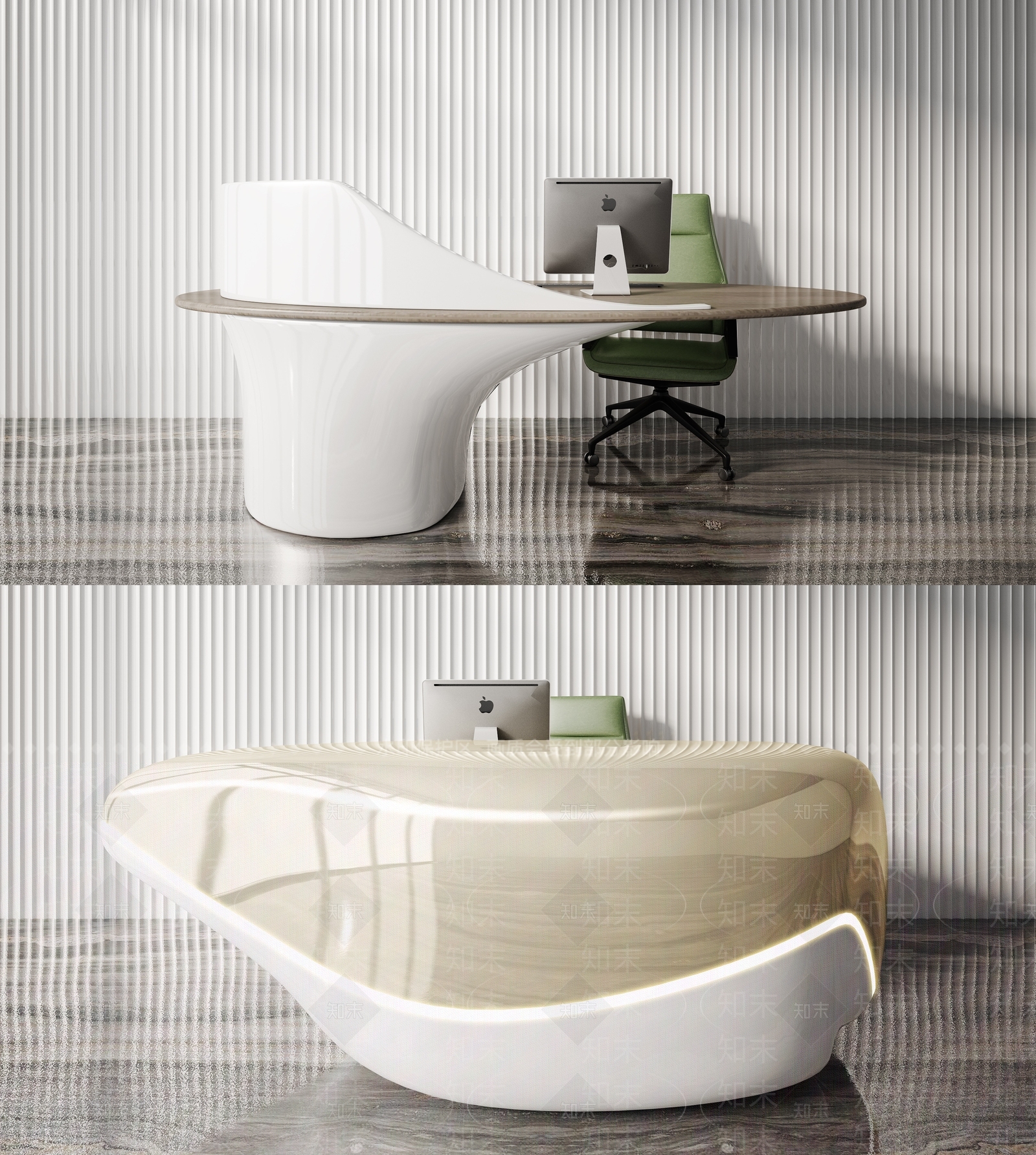 现代异形接待台3D模型下载【ID:1100888046】