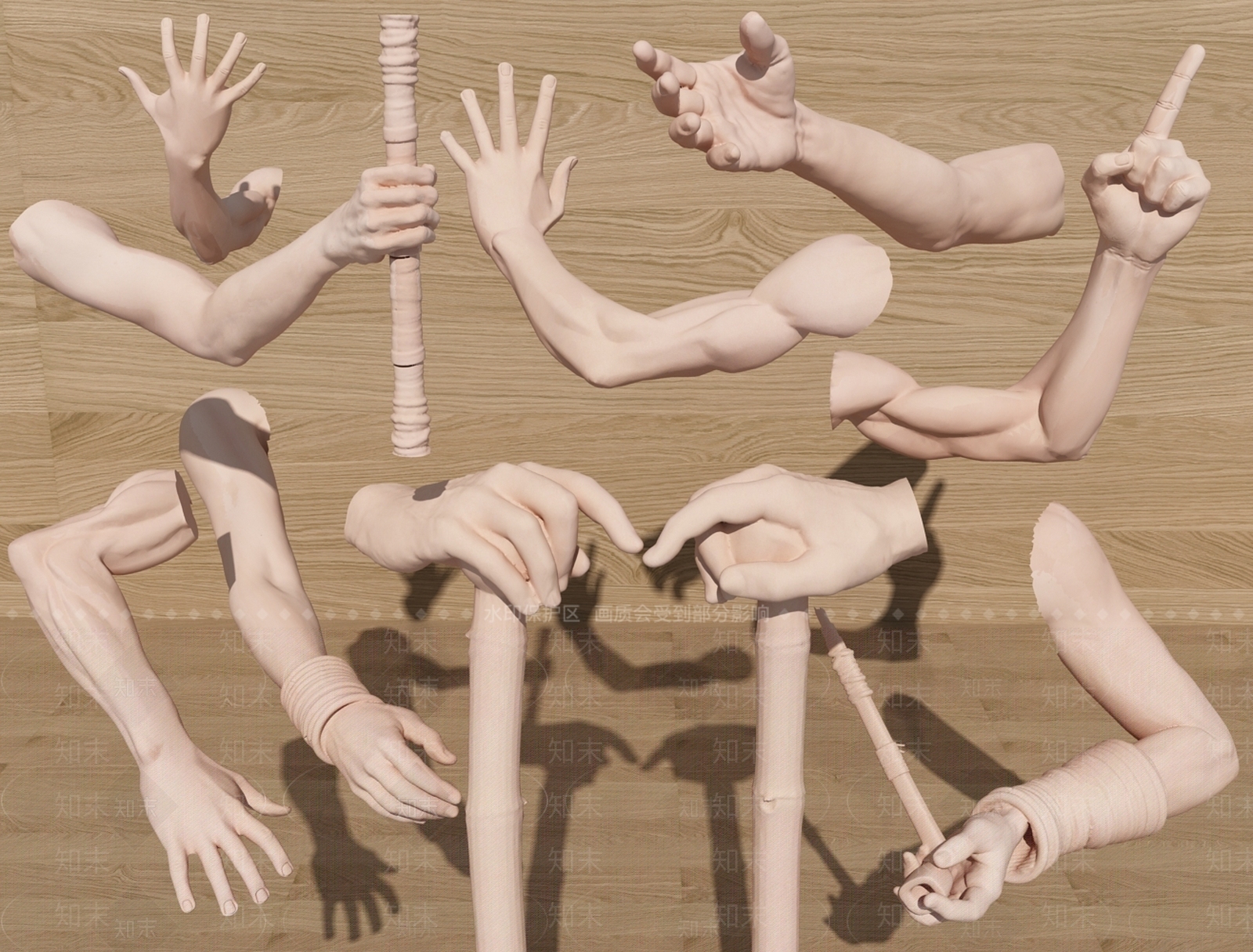 现代多人手局部3D模型下载【ID:1100889964】