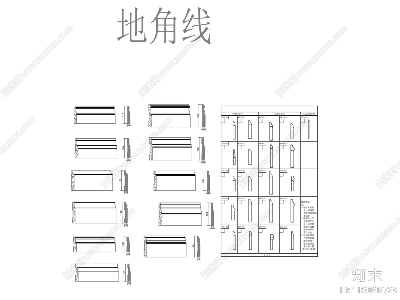 踢脚线施工图下载【ID:1100892723】