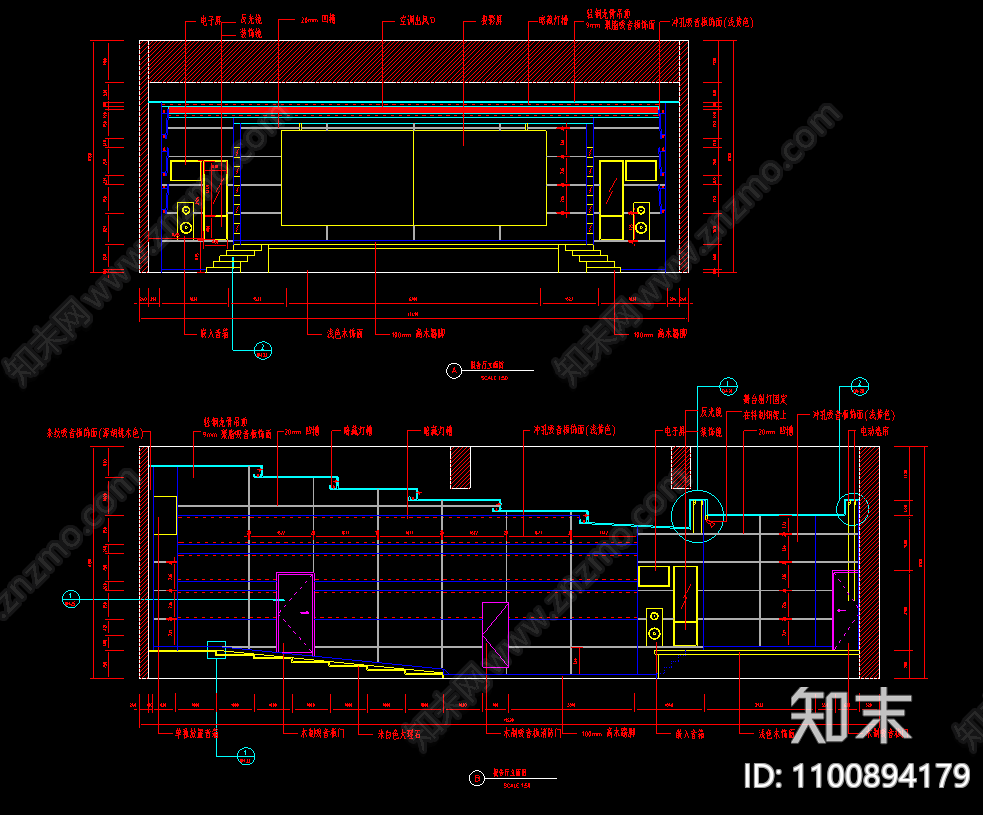 多功能报告厅电气施工施工图下载【ID:1100894179】