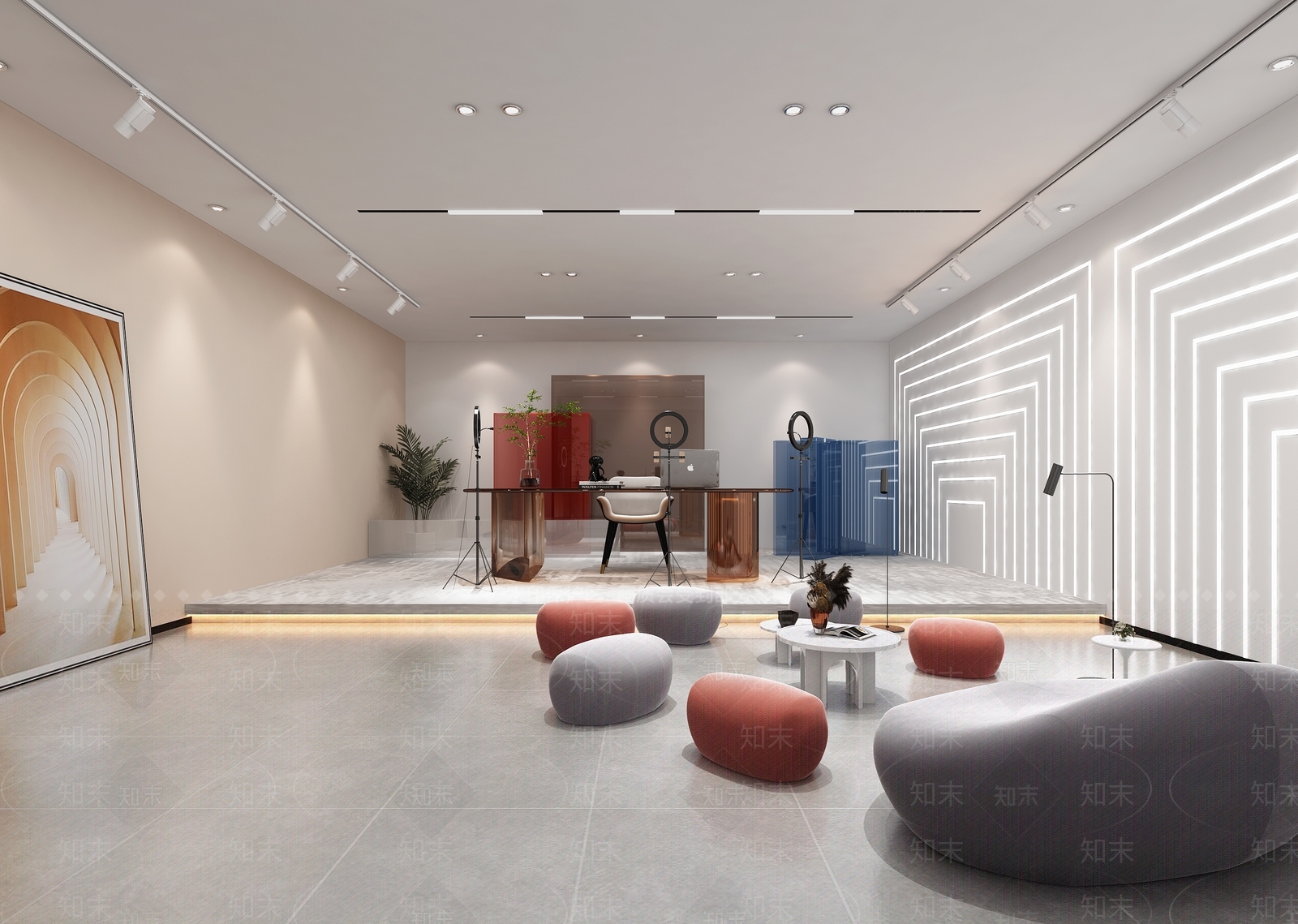 现代直播间3D模型下载【ID:1100900521】