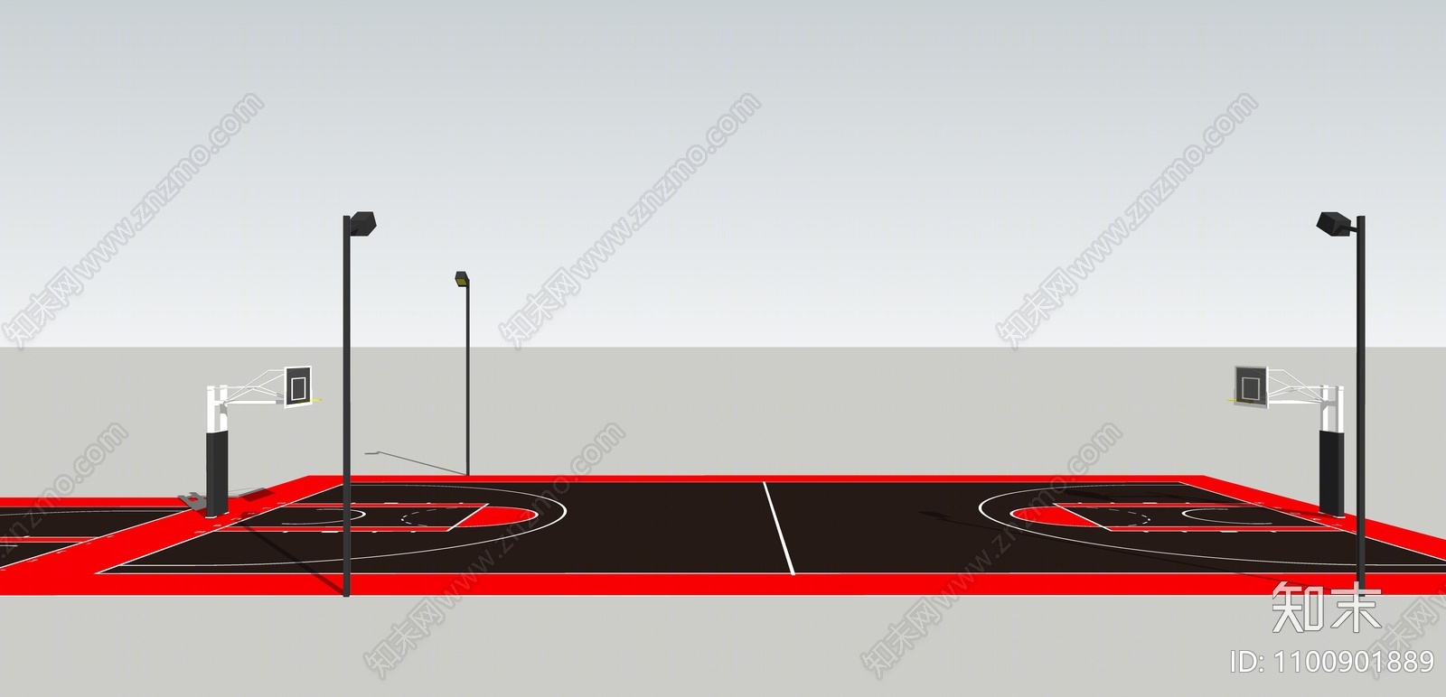 现代风格篮球场SU模型下载【ID:1100901889】