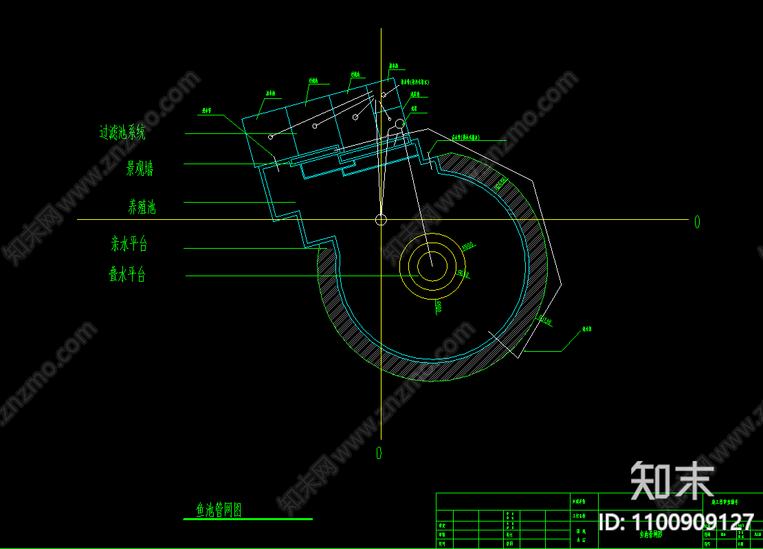 鱼塘养鱼池施工图下载【ID:1100909127】