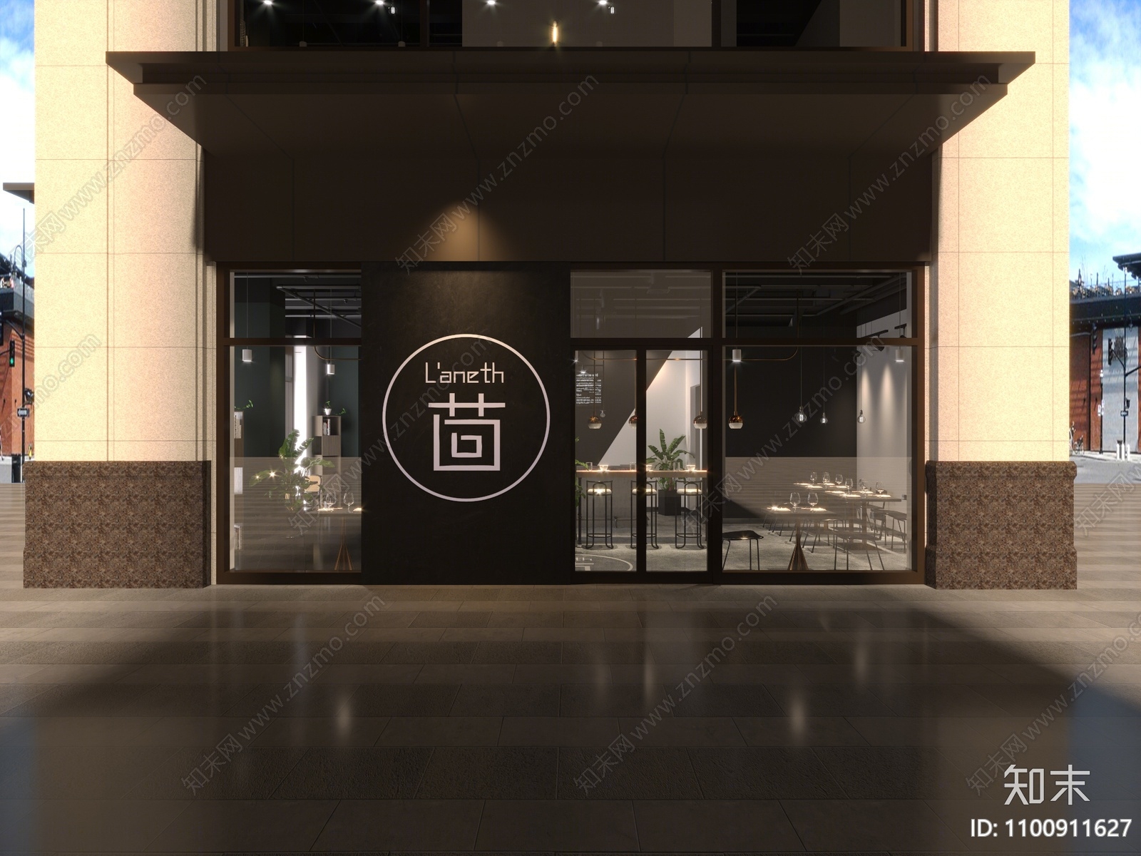 工业风西餐厅3D模型下载【ID:1100911627】