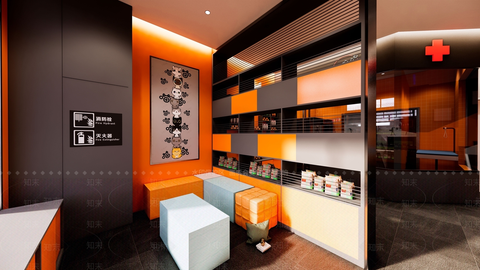现代宠物店SU模型下载【ID:1101009475】