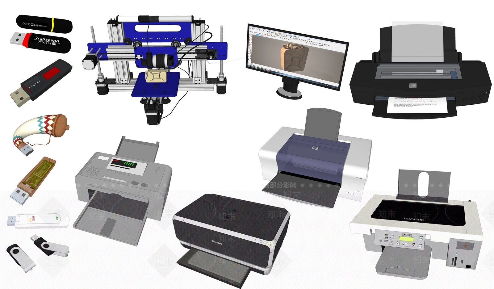 现代3D打印机SU模型下载【ID:1100927211】