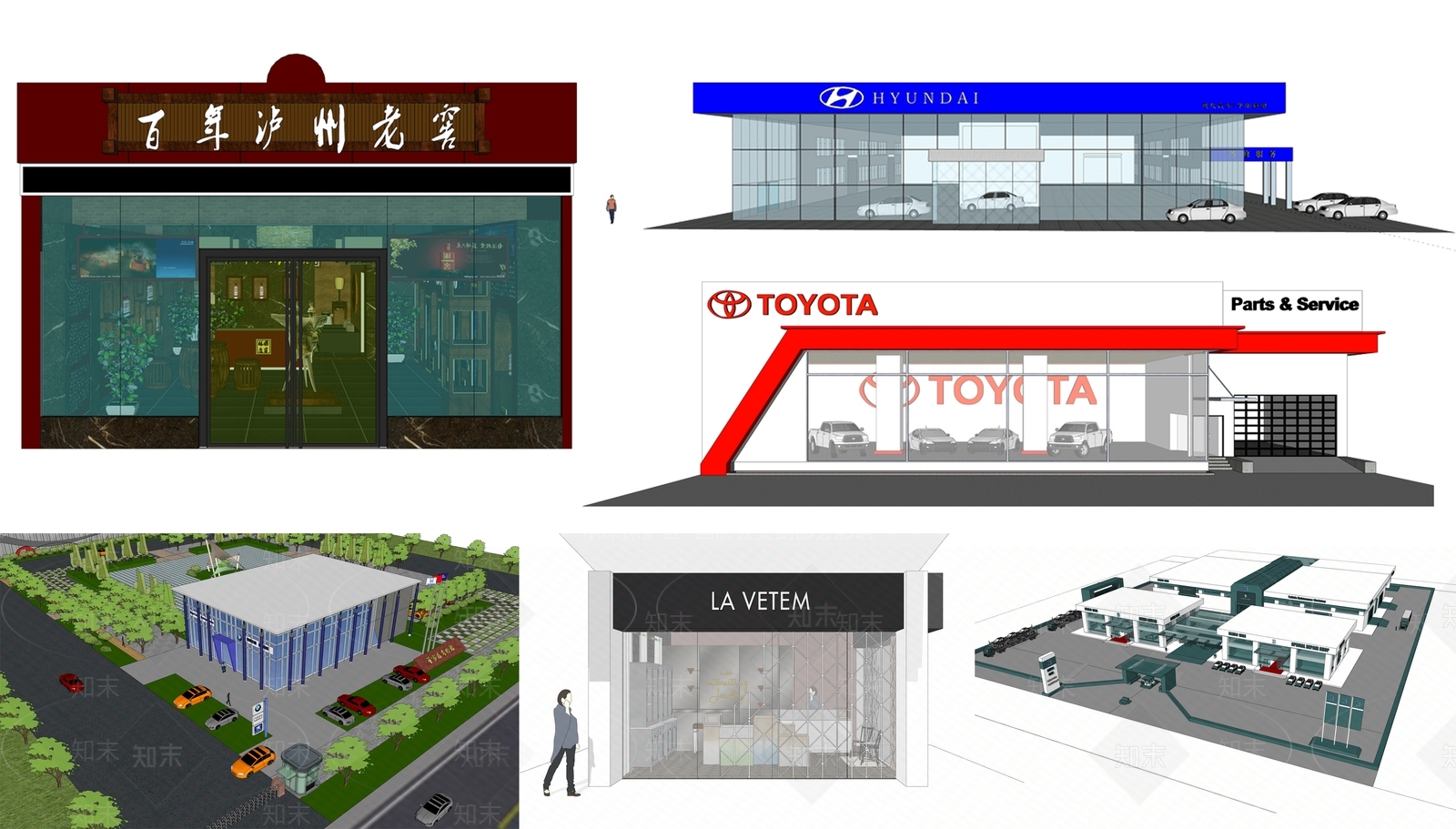 现代汽车4S店SU模型下载【ID:1101164968】