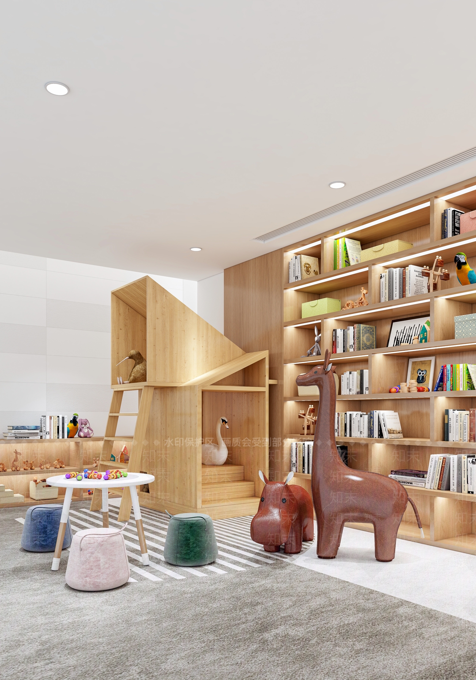 现代售楼处儿童休闲区3D模型下载【ID:1100934953】