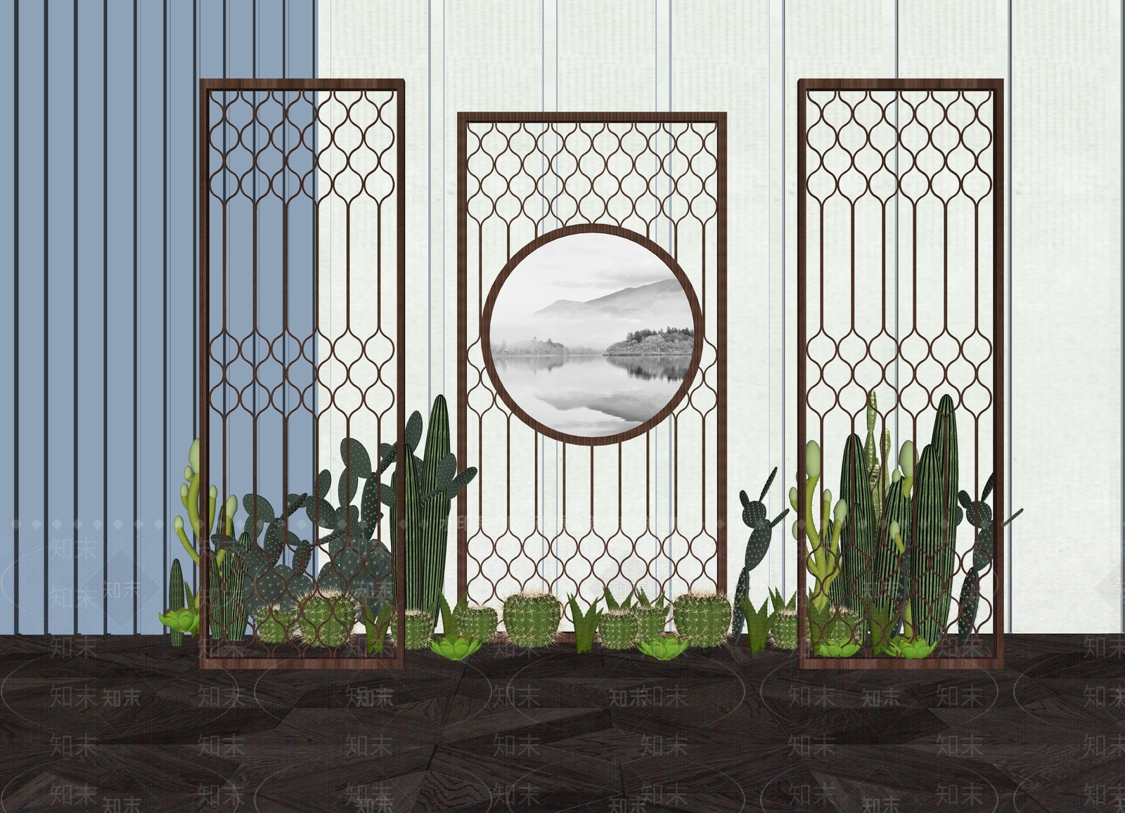 新中式盆栽SU模型下载【ID:1100941173】