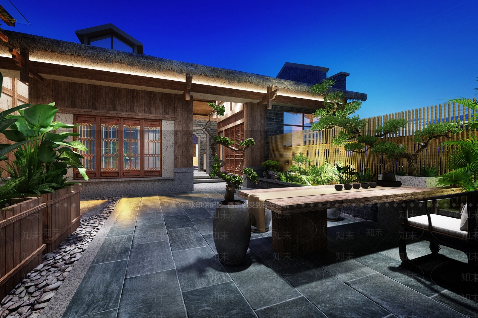 新中式火锅店3D模型下载【ID:1100942688】