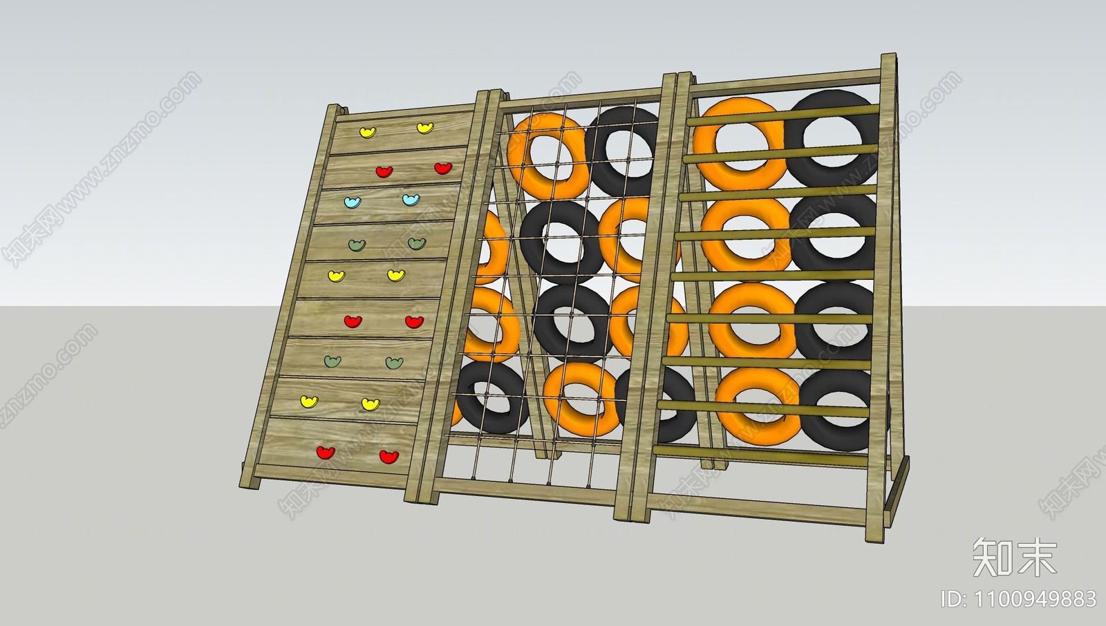 现代儿童户外攀爬架SU模型下载【ID:1100949883】