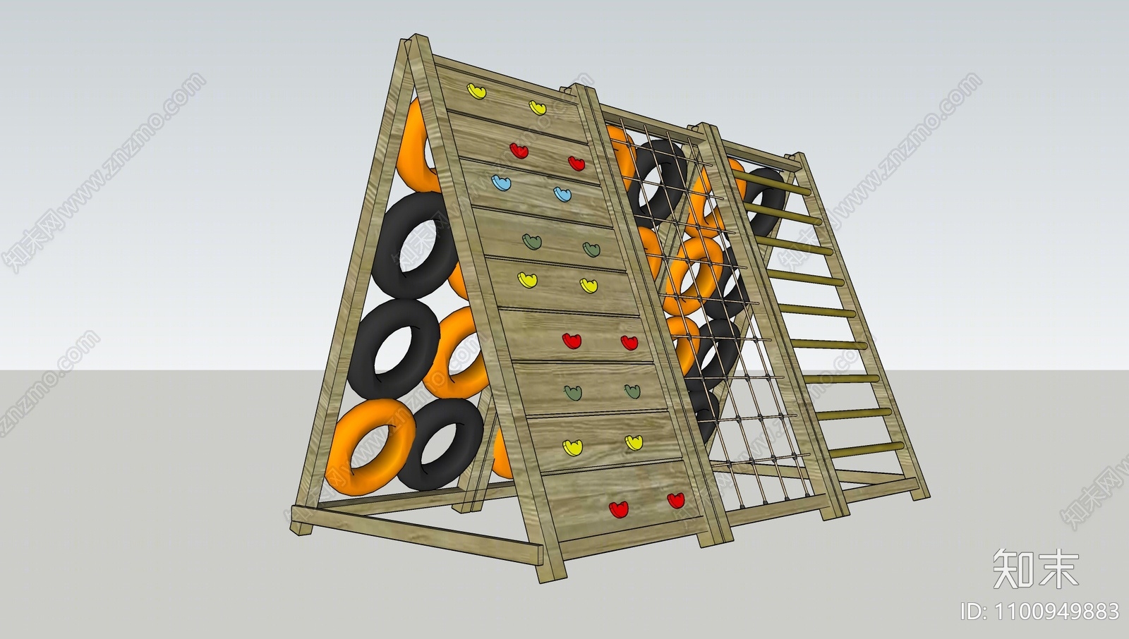 现代儿童户外攀爬架SU模型下载【ID:1100949883】