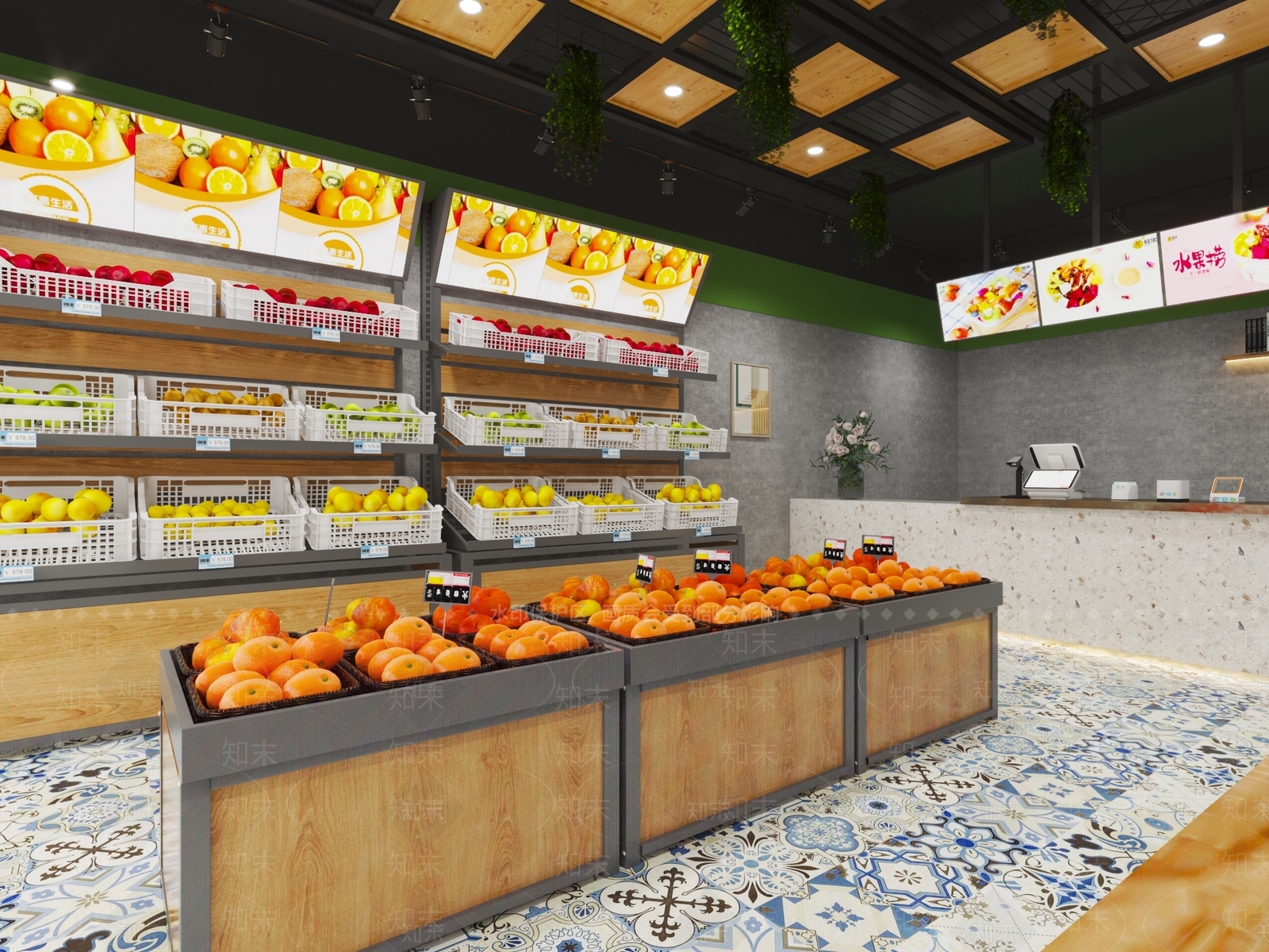 现代水果店3D模型下载【ID:1100951867】