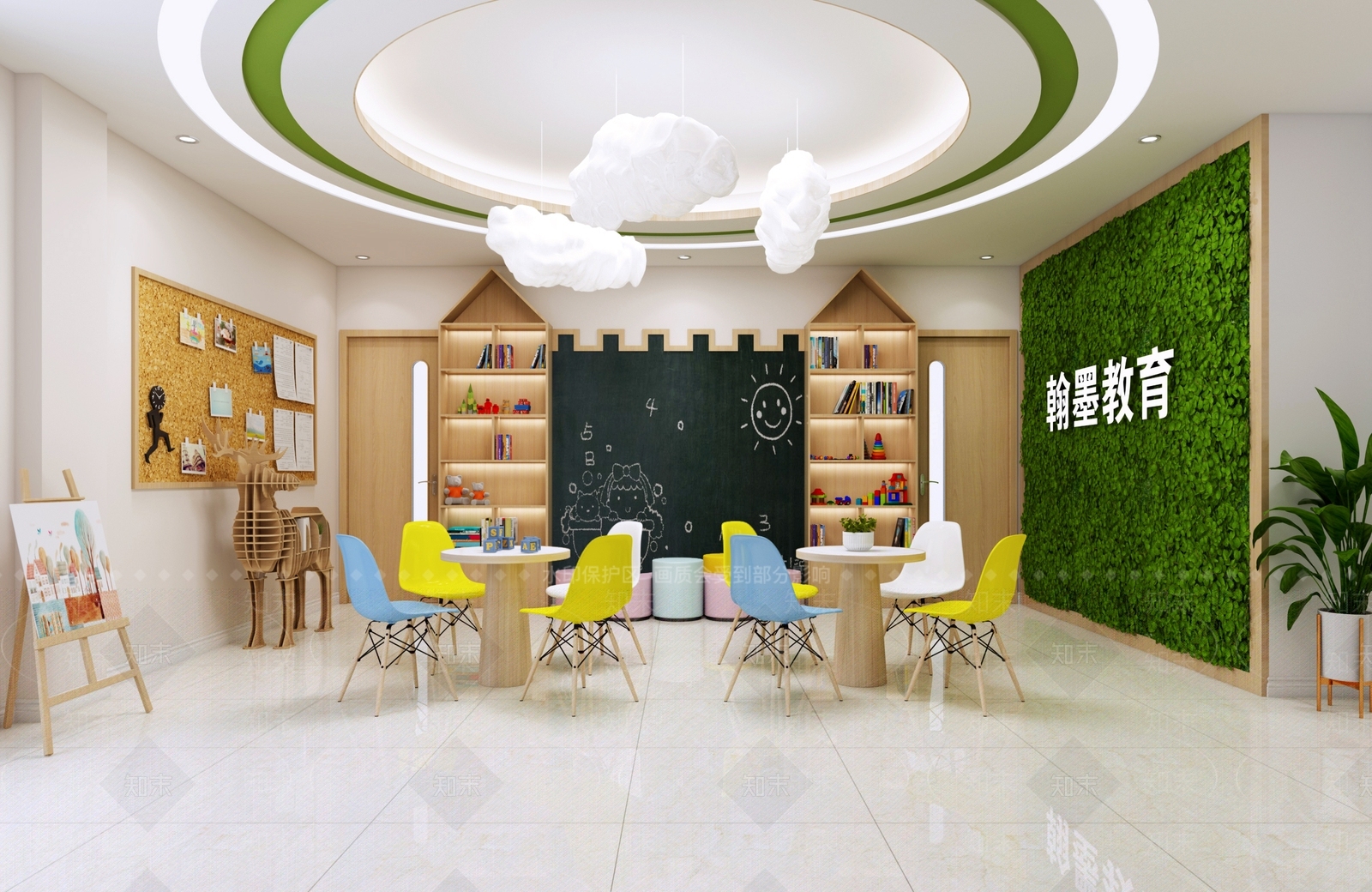 现代儿童培训大厅3D模型下载【ID:1100961083】_知末3d模型网