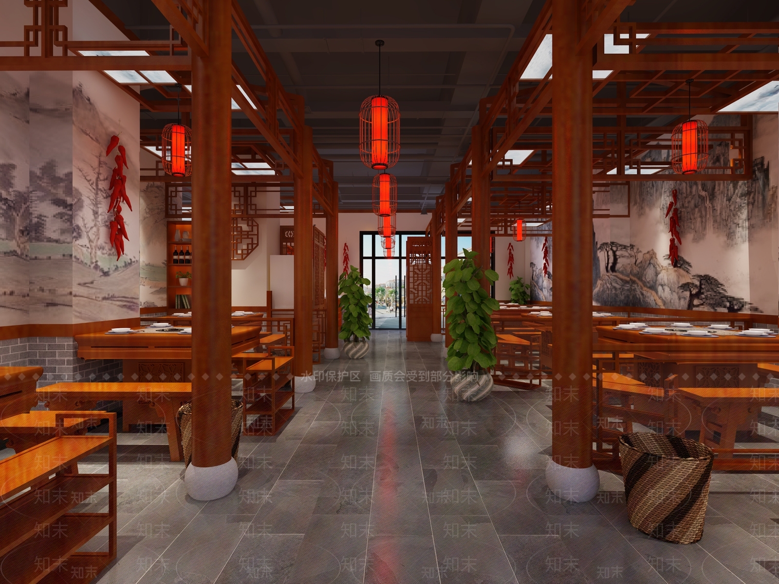 新中式火锅店3D模型下载【ID:1100961803】