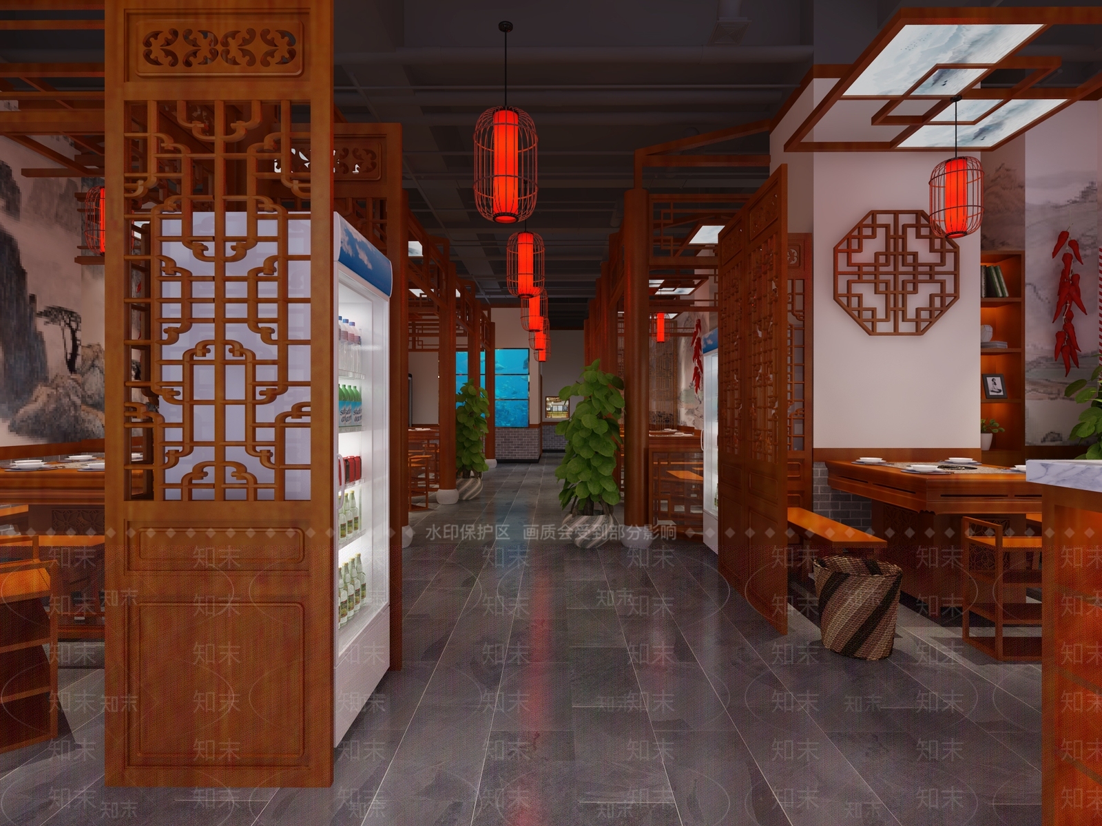 新中式火锅店3D模型下载【ID:1100961803】
